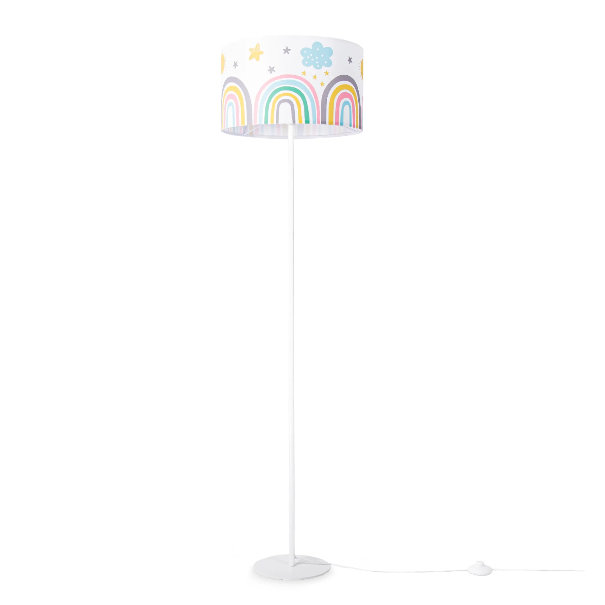 Kinderzimmer Regenbogen (Ø38cm) Größe / Sonne Farbe E27 Babyzimmer Wolken Mehrfarbig Kinderlampe Lampe Stehlampe Leuchten