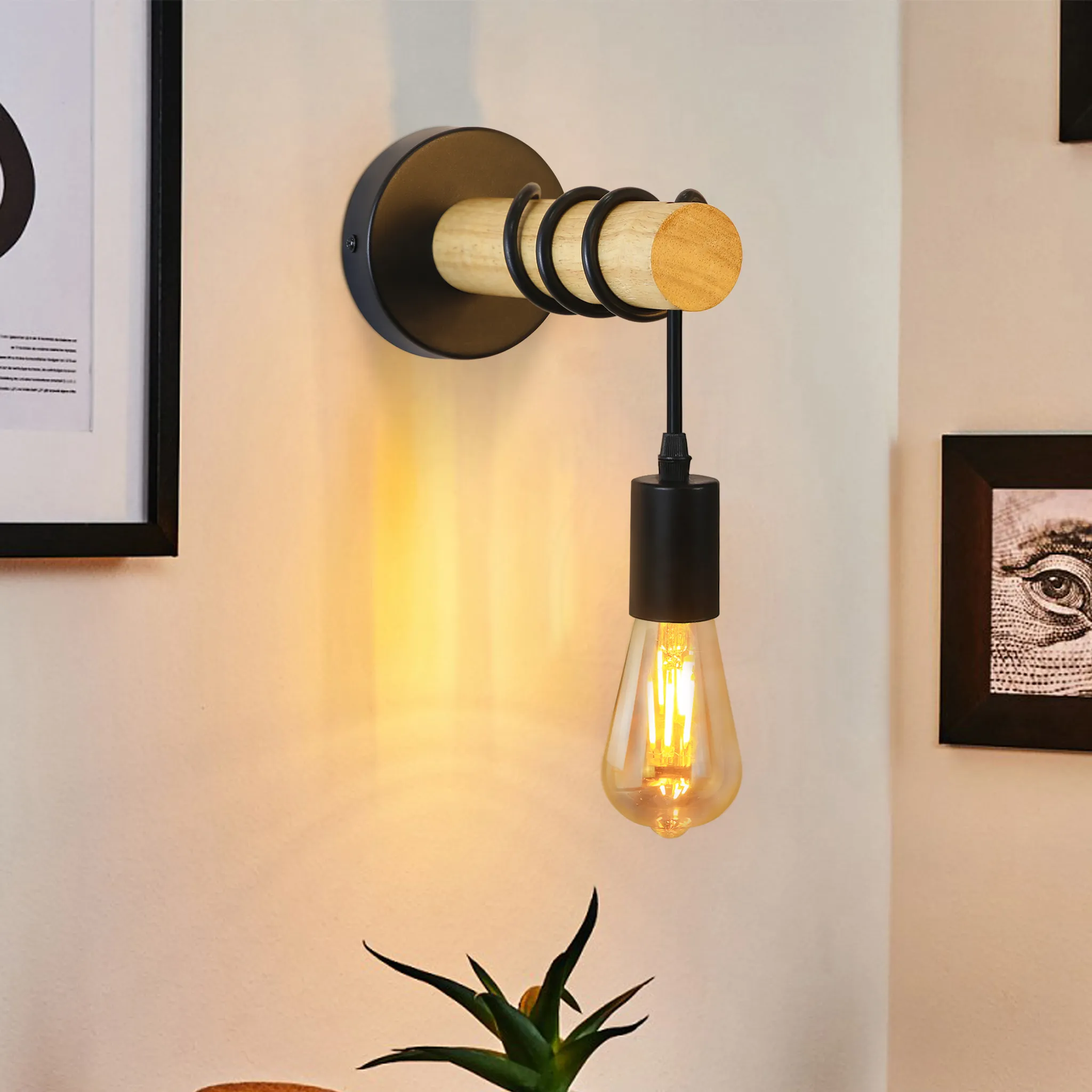 DAXGD Applique Murale Moderne Lampe, Murale D'intérieur,E27 Appliques Diamètre 15CM,pour Chambre à Coucher, Salon