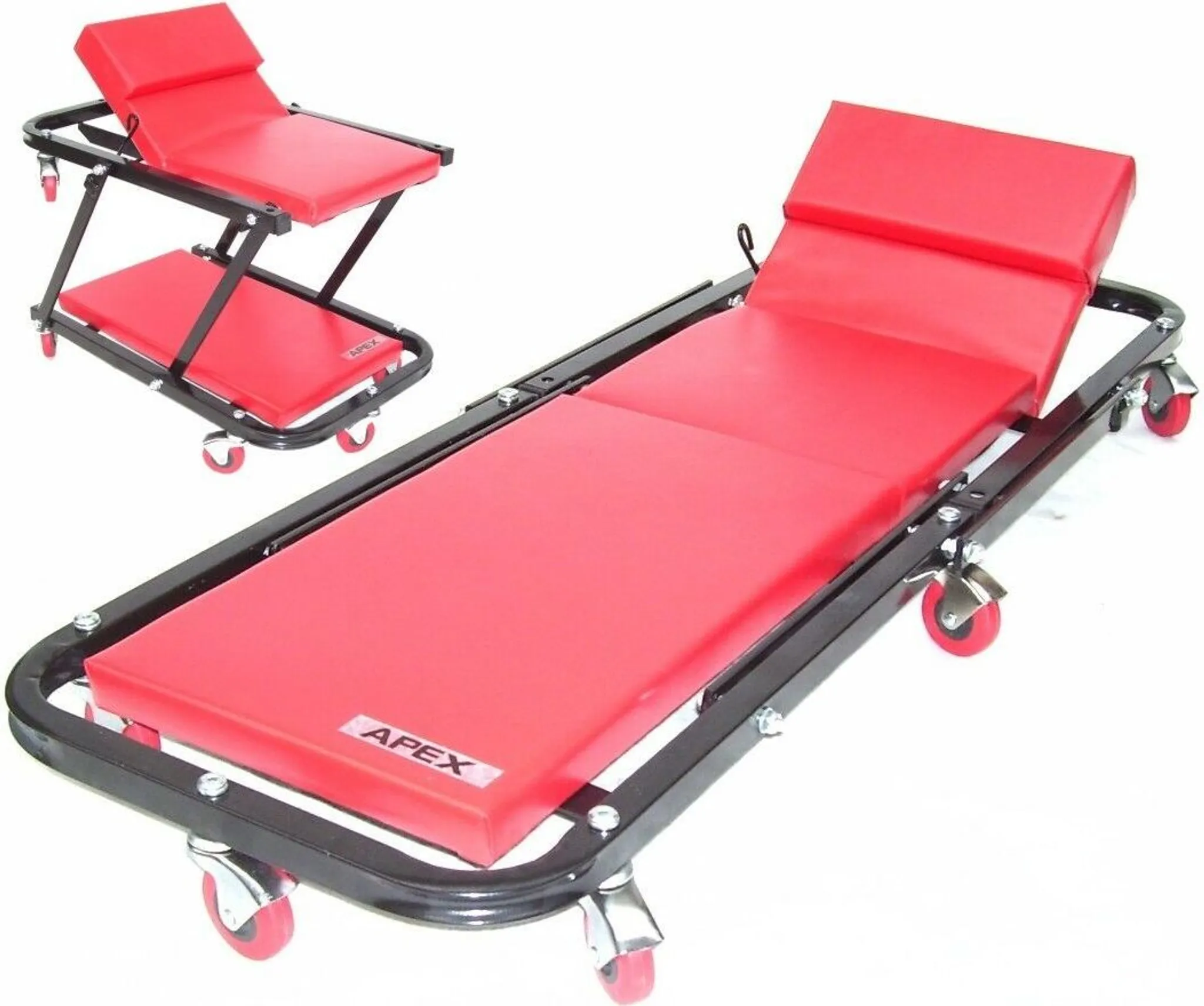 VidaXL Montageliege Rollbrett – 100x44 Cm, Bis 150 Kg, Gepolstert, 6 Rollen, Für Werkstatt & Auto