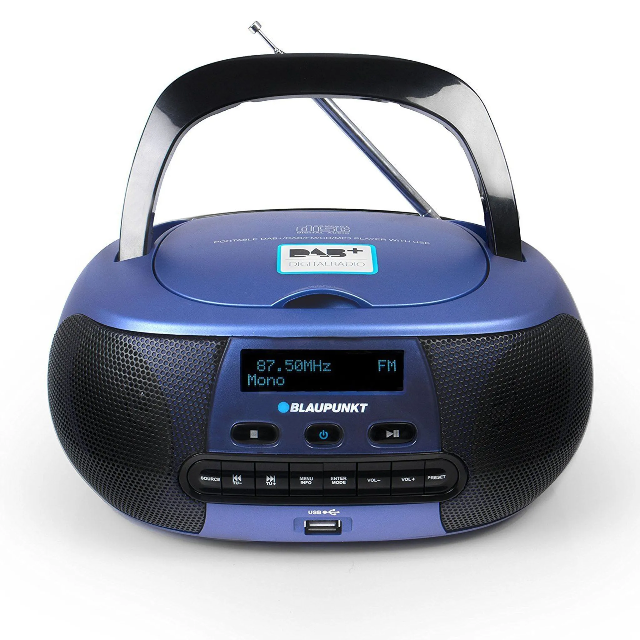 BLAUPUNKT BD 400 Boombox mit Digital Radio DAB+, RDS, Kinder CD Player, AUX  IN, USB, MP3, Blau