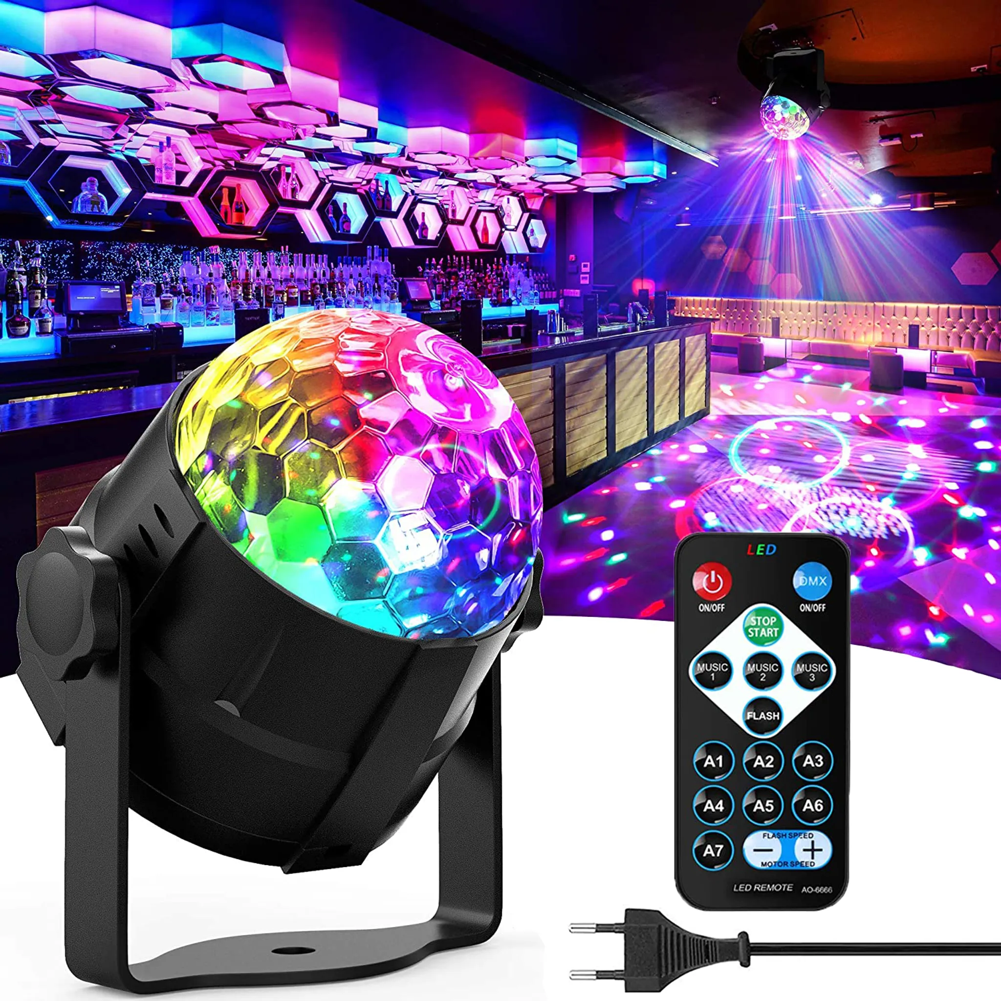 2023, Discokugel Led 16 Farben Disco-Licht Nachtclub-Beleuchtung