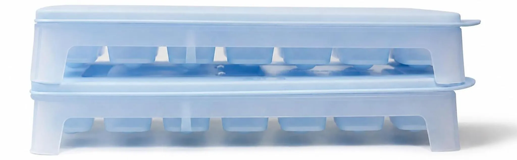 TUPPERWARE Gefrier-Behälter Eiswürfler (2) hellblau-weiß