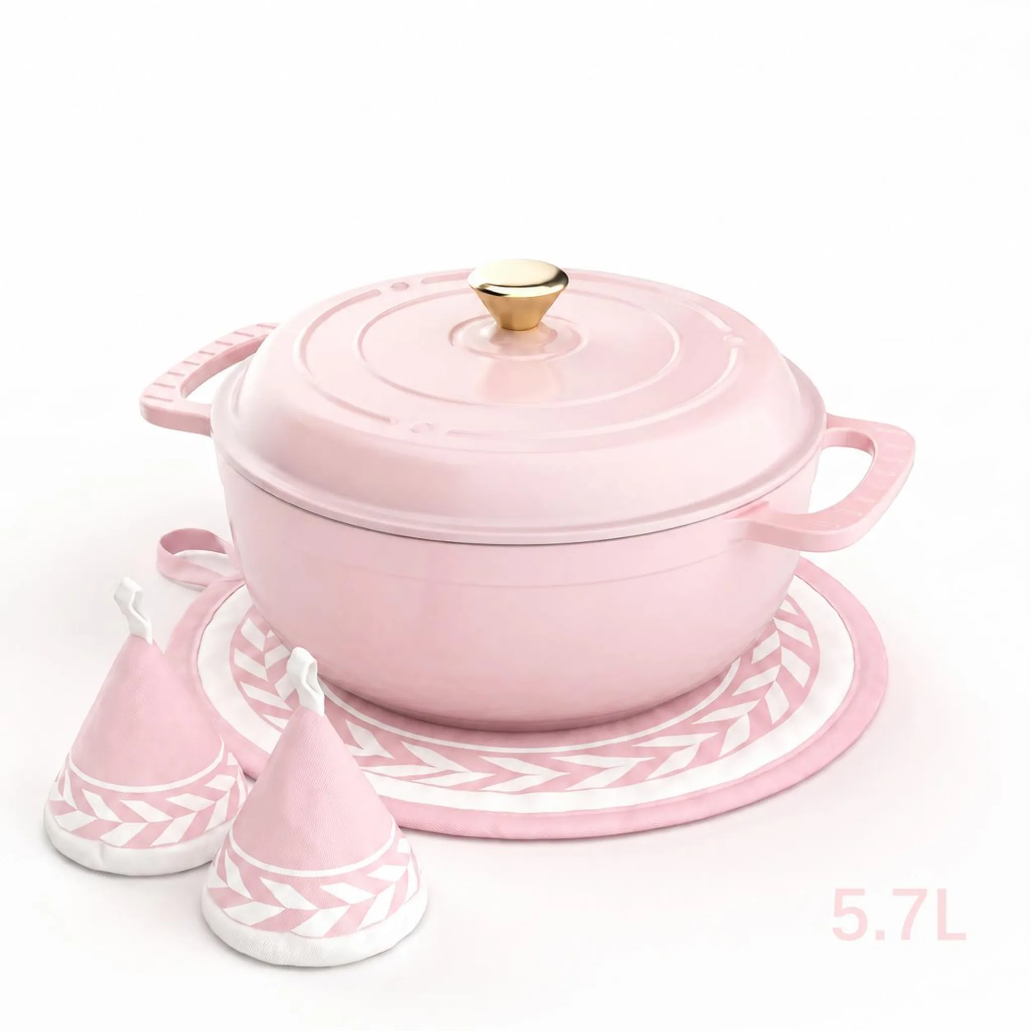 5,7 L Gusseisentopf (Farbverlauf in Rosa) – Inklusive