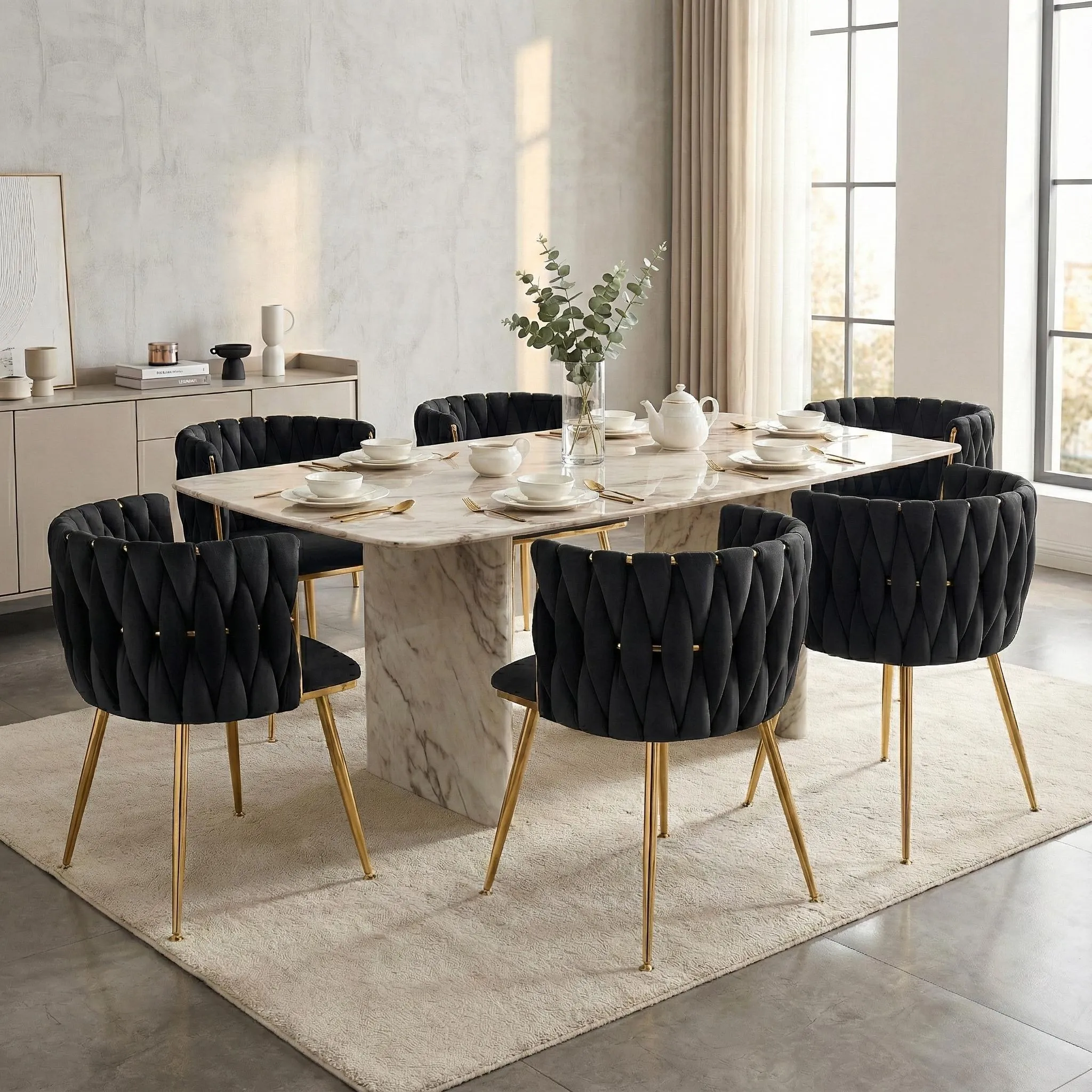Set Di 4 Sedie Da Pranzo In Velluto Rosa Con Gambe Oro - Ergonomica Per Soggiorno, Ufficio, Camera Da Letto - Carico Max 120 Kg