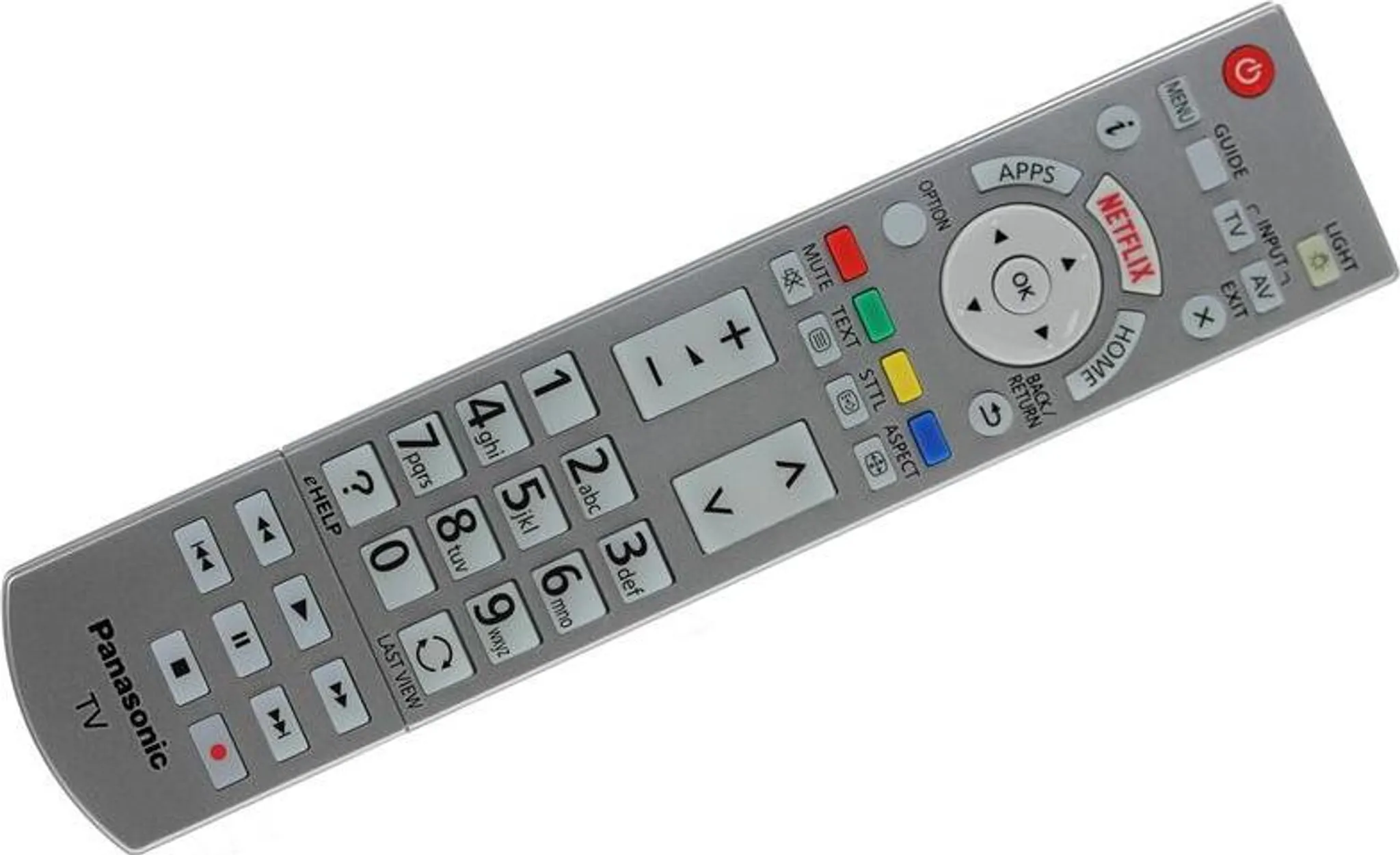 Télécommande Panasonic TX-32CS600E - Modèle N2QAYB001010 - Neuve, Couleur Argent