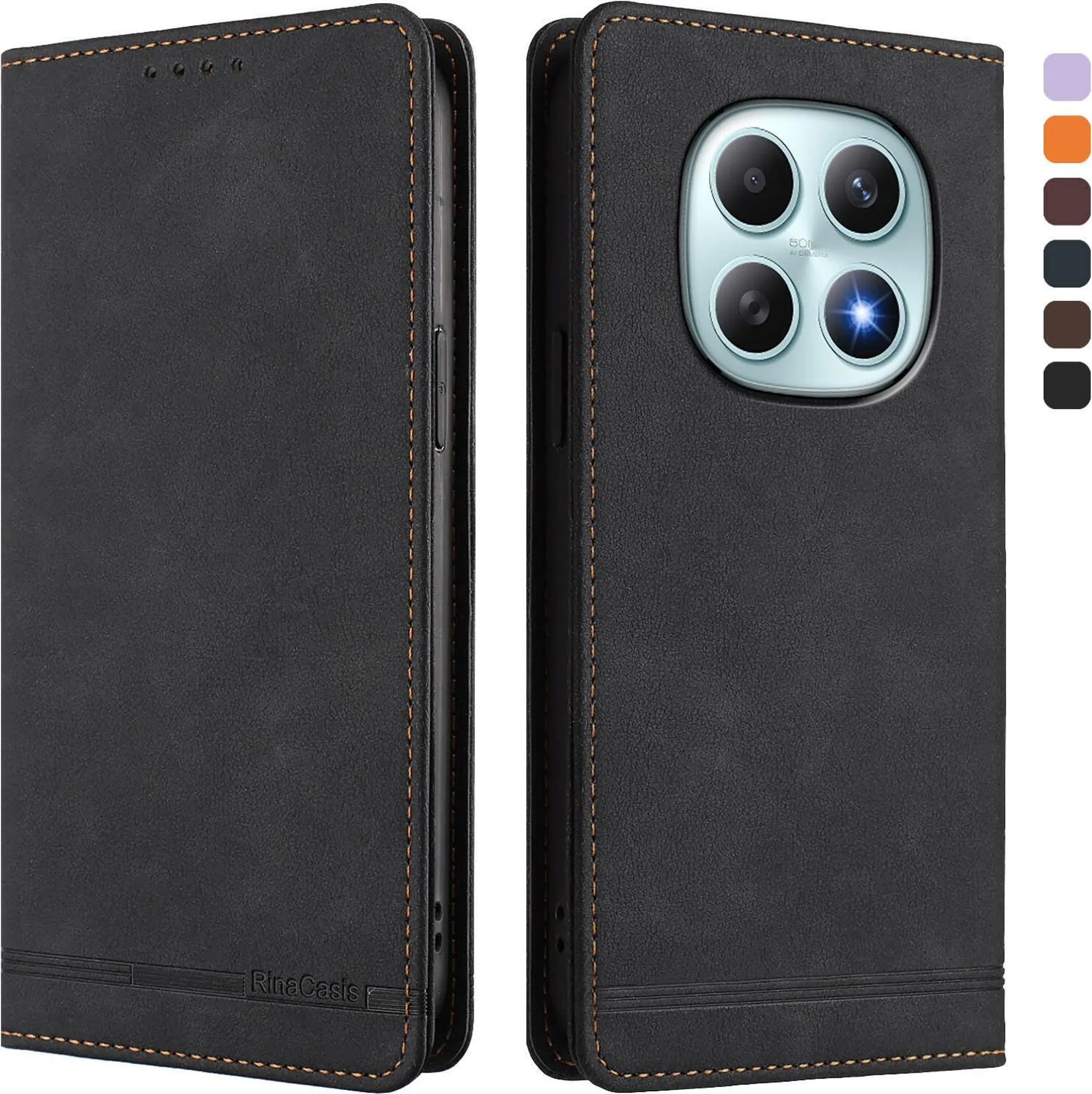 KERUN Cover per Xiaomi Mi 10T PRO 5G, Luxury Leather Custodia Magnetic Flip Stand Protective Phone Case in Pelle PU Premium Case Libro(Nero