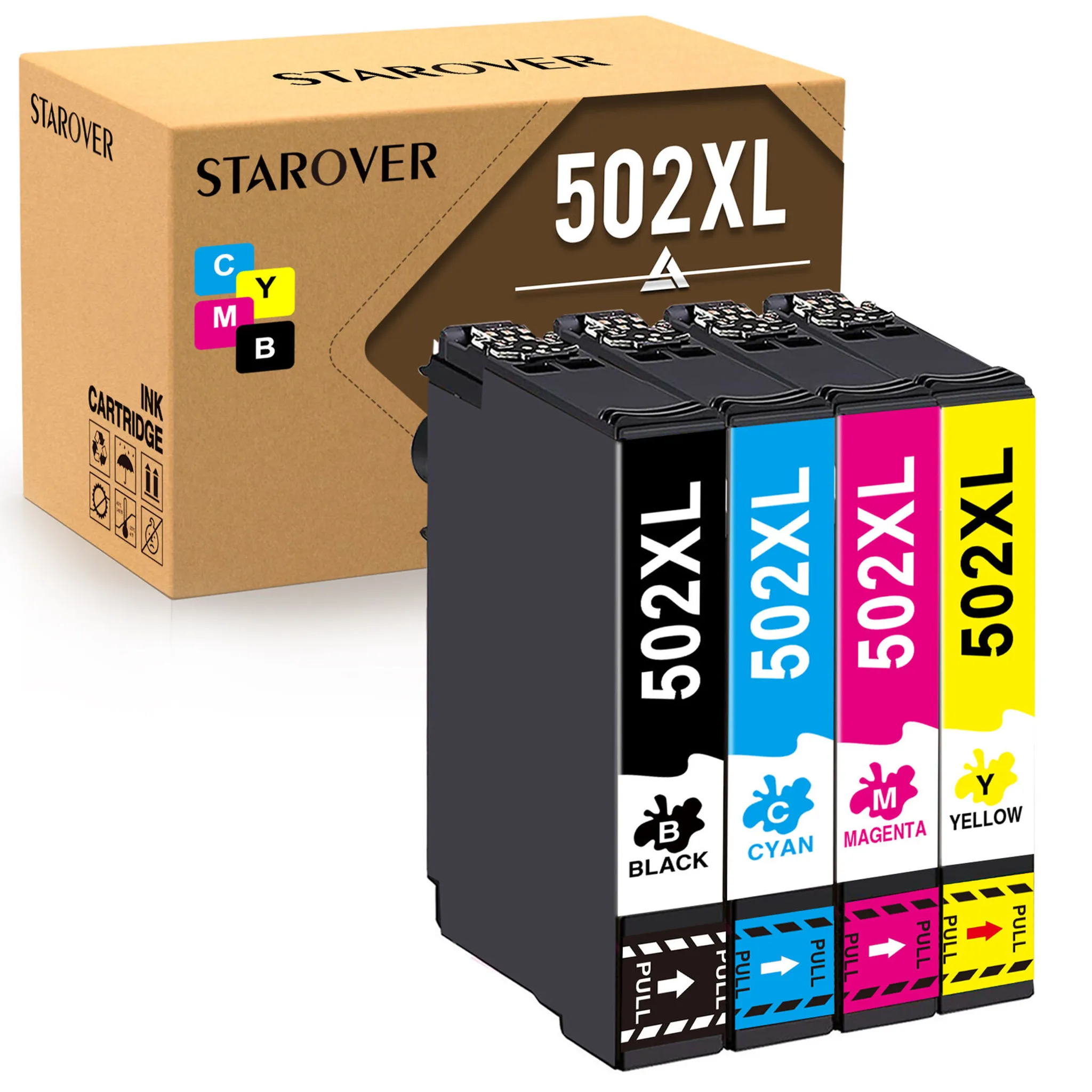 502XL für Kompatibel 4x Ersatz Tintenpatrone