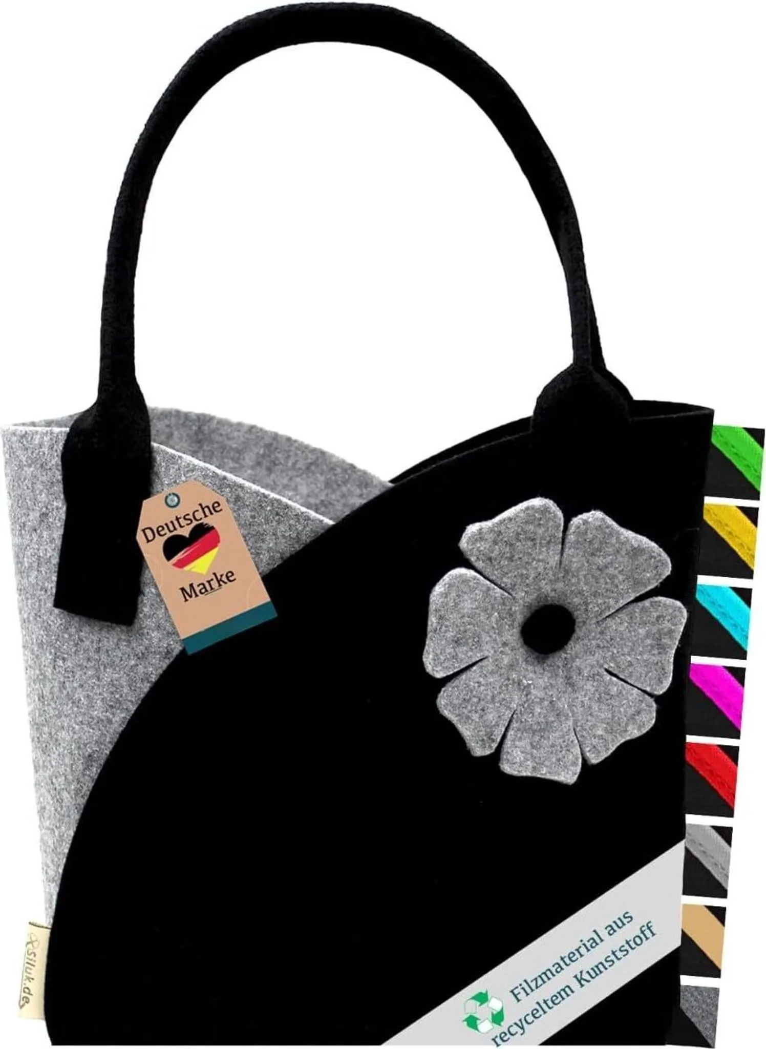 Lithyc 2 Filztaschen Groß - Wiederverwendbare Einkaufstasche Faltbar Für Alltag & Reisen