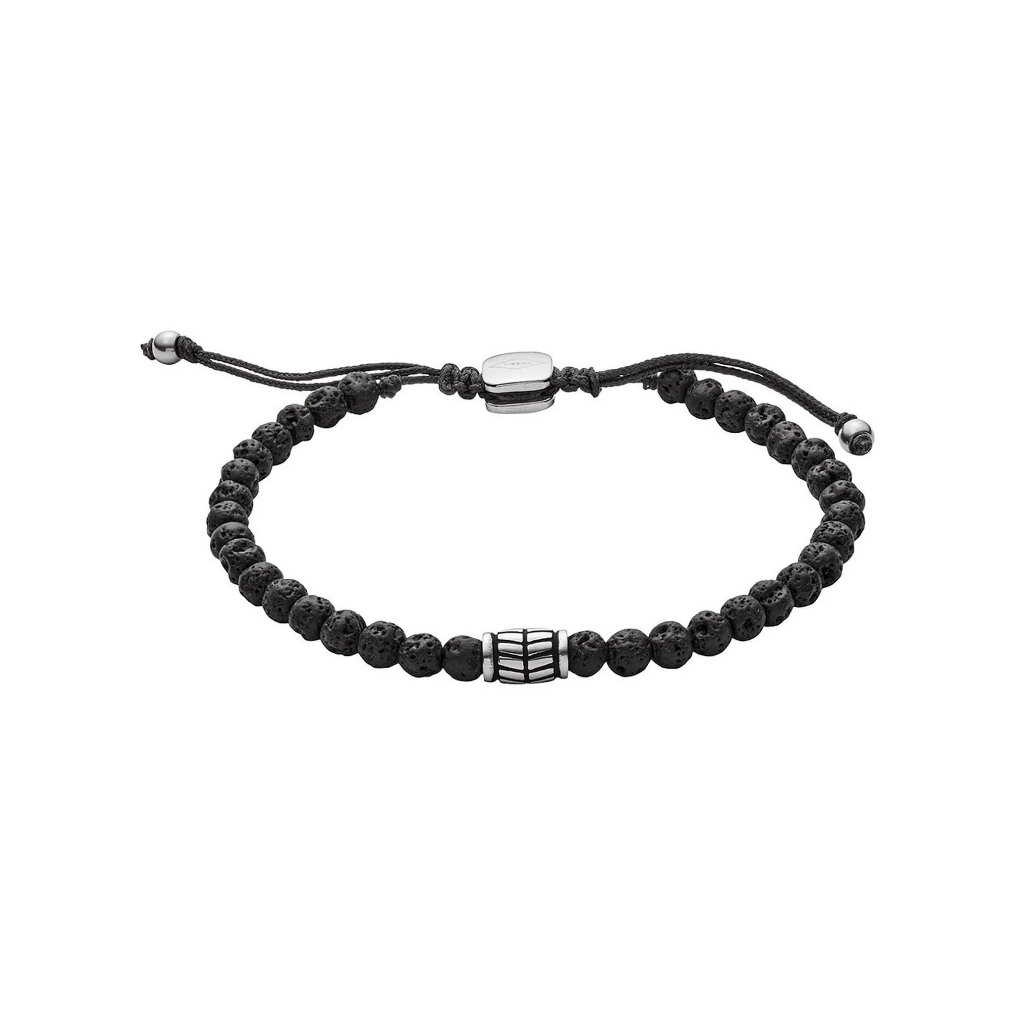 Fossil Herren Armband Textil Edelstahl Stein schwarz