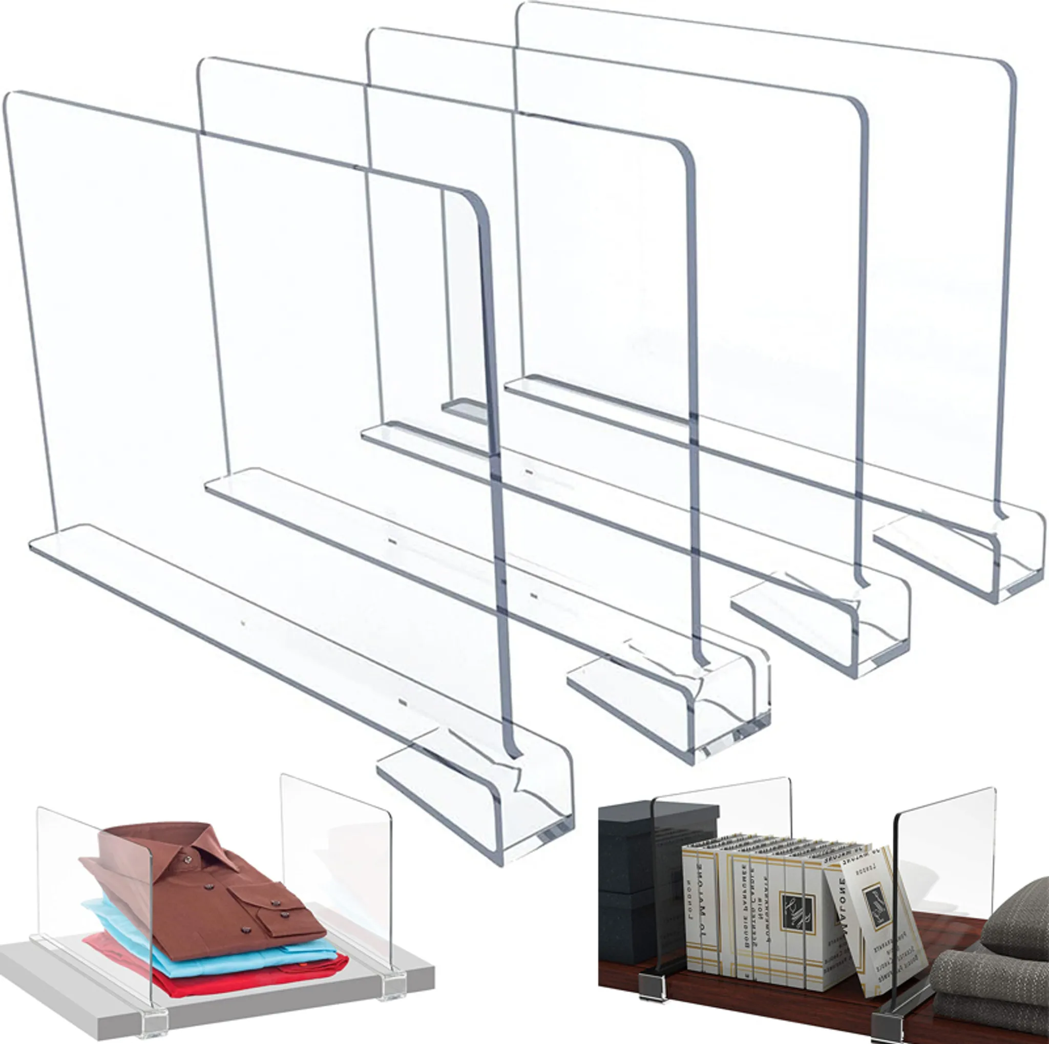 Regal-Trennwände Aus Acryl (6 Stück) – Transparente Teiler Für Schrank & Regal
