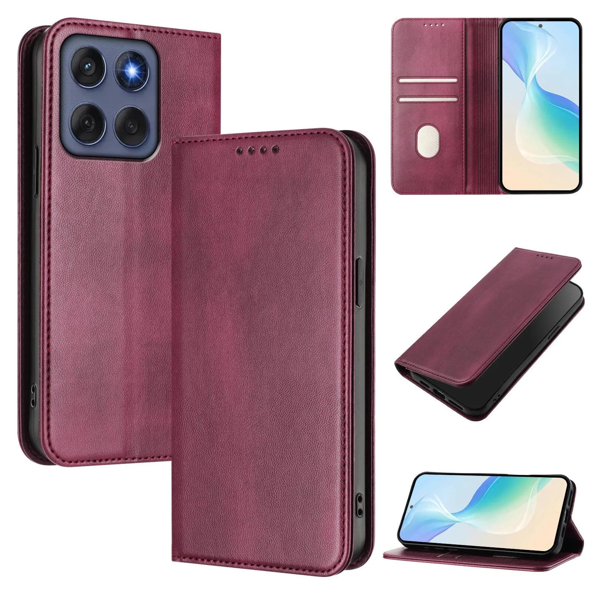 SEAHAI Cover per Motorola Edge 60 Pro, Custodia Pelle Flip Portafoglio con Kickstand/Slot per Schede/Protezione RFID, Premium PU/TPU Antiurto Magnetica Libro Case - Blu