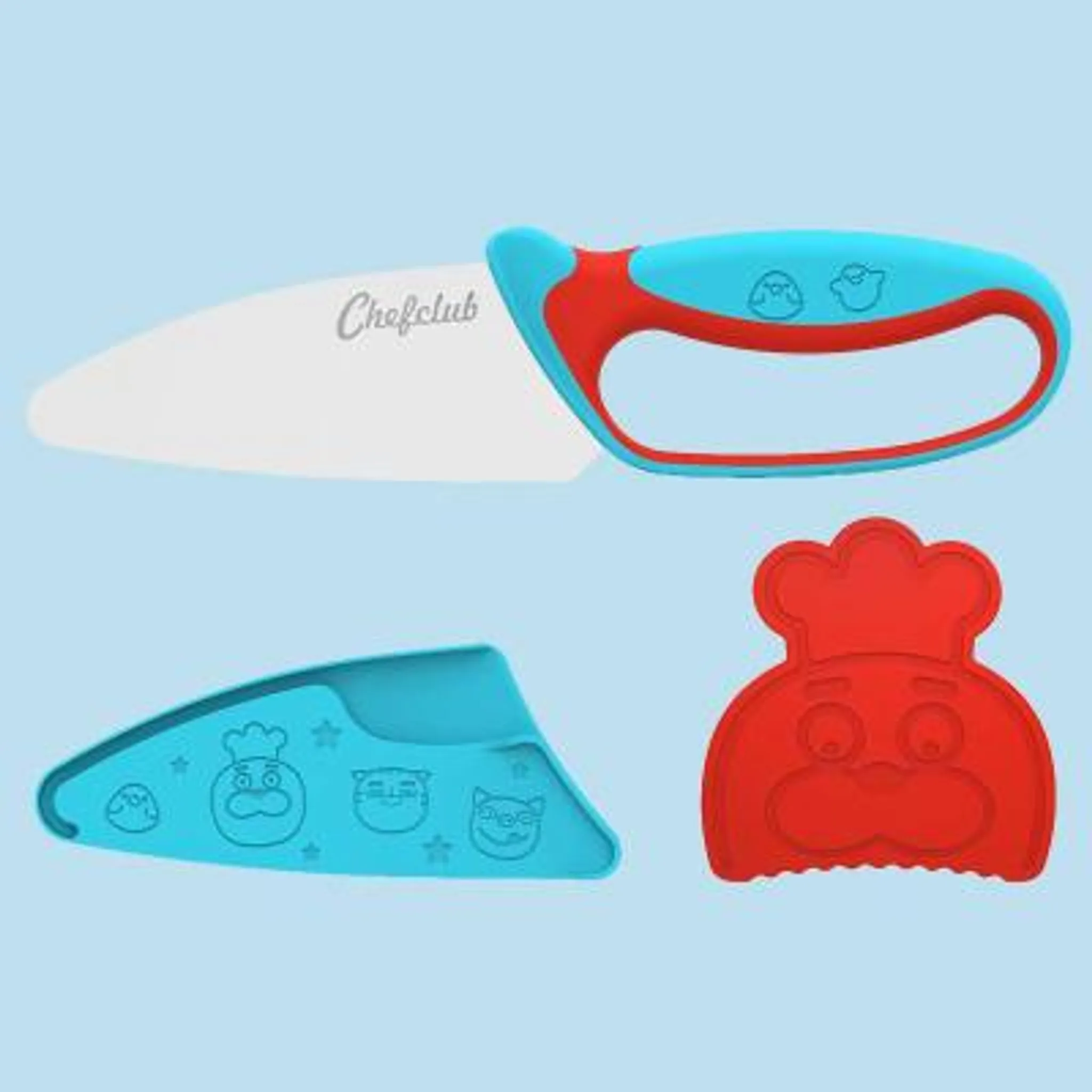 Kinder Messer für CHEFCLUB (Blau&Rot)