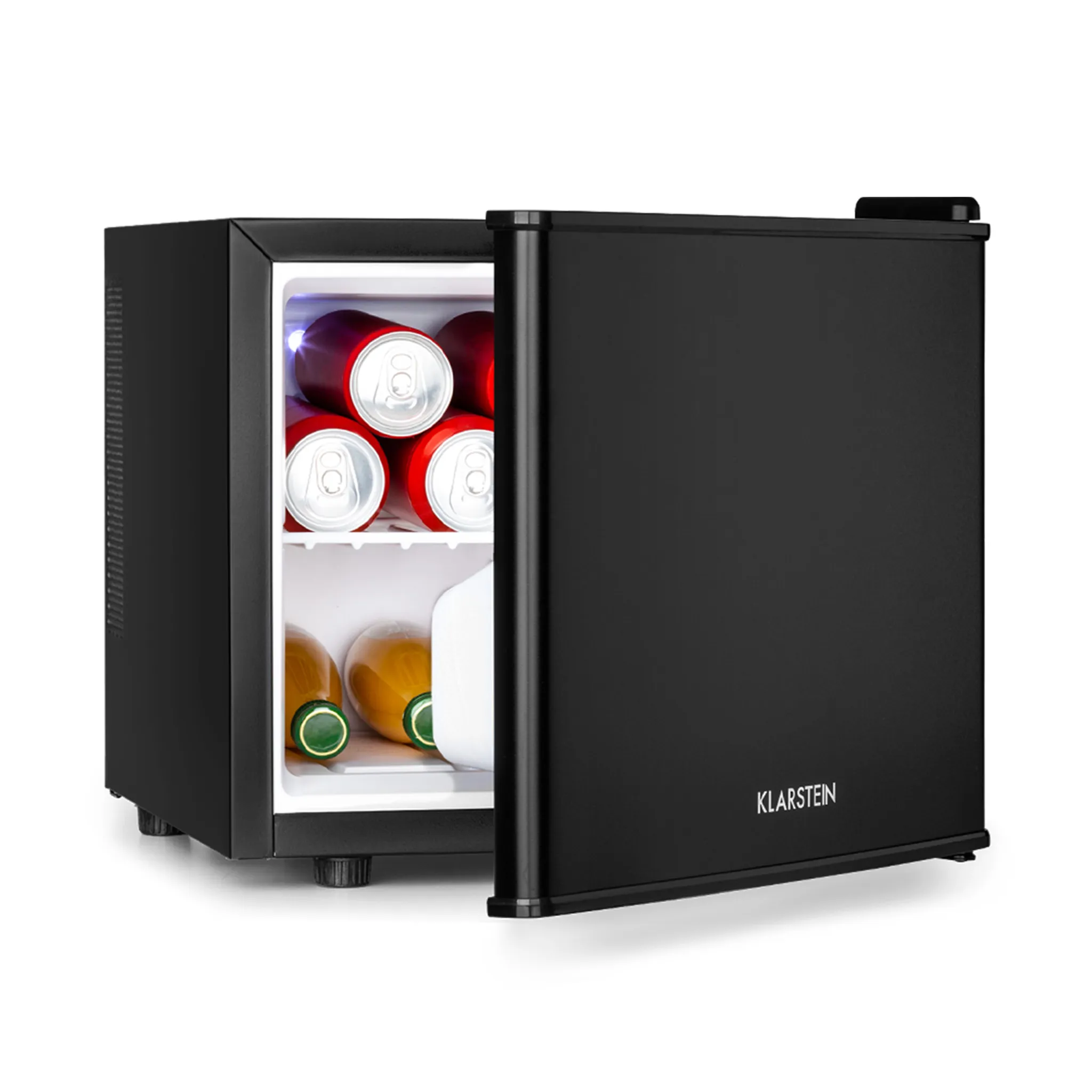 Klarstein Mini Kühlschrank mit Glastür für Zimmer, Getränkekühlschrank mit  Verstellbaren Ablagen, Kleiner 80 Liter, Indoor/Outdoor Kühlschrank Leise