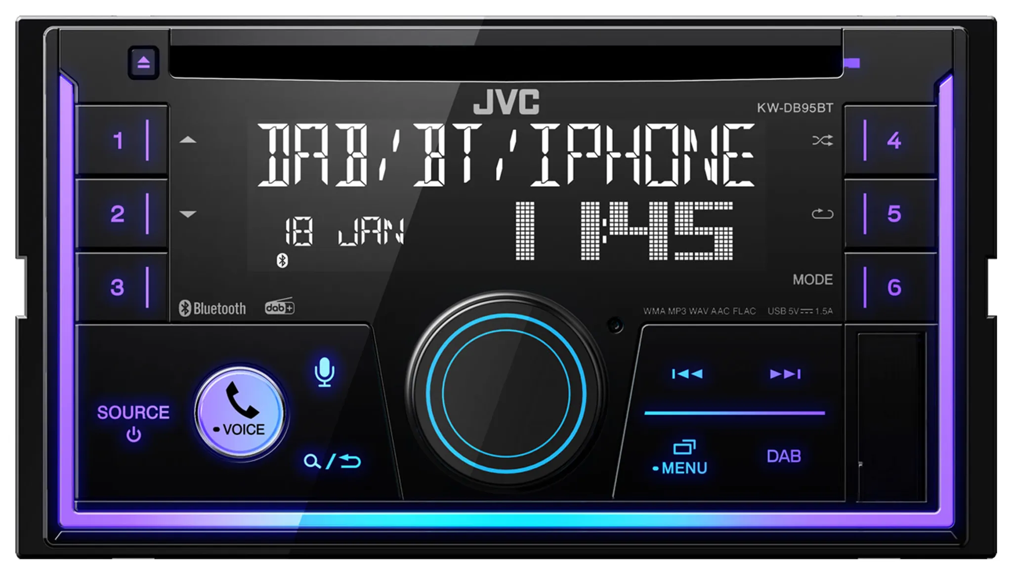JVC KW-DB95BT - 2-DIN, CD, Bluetooth, DAB