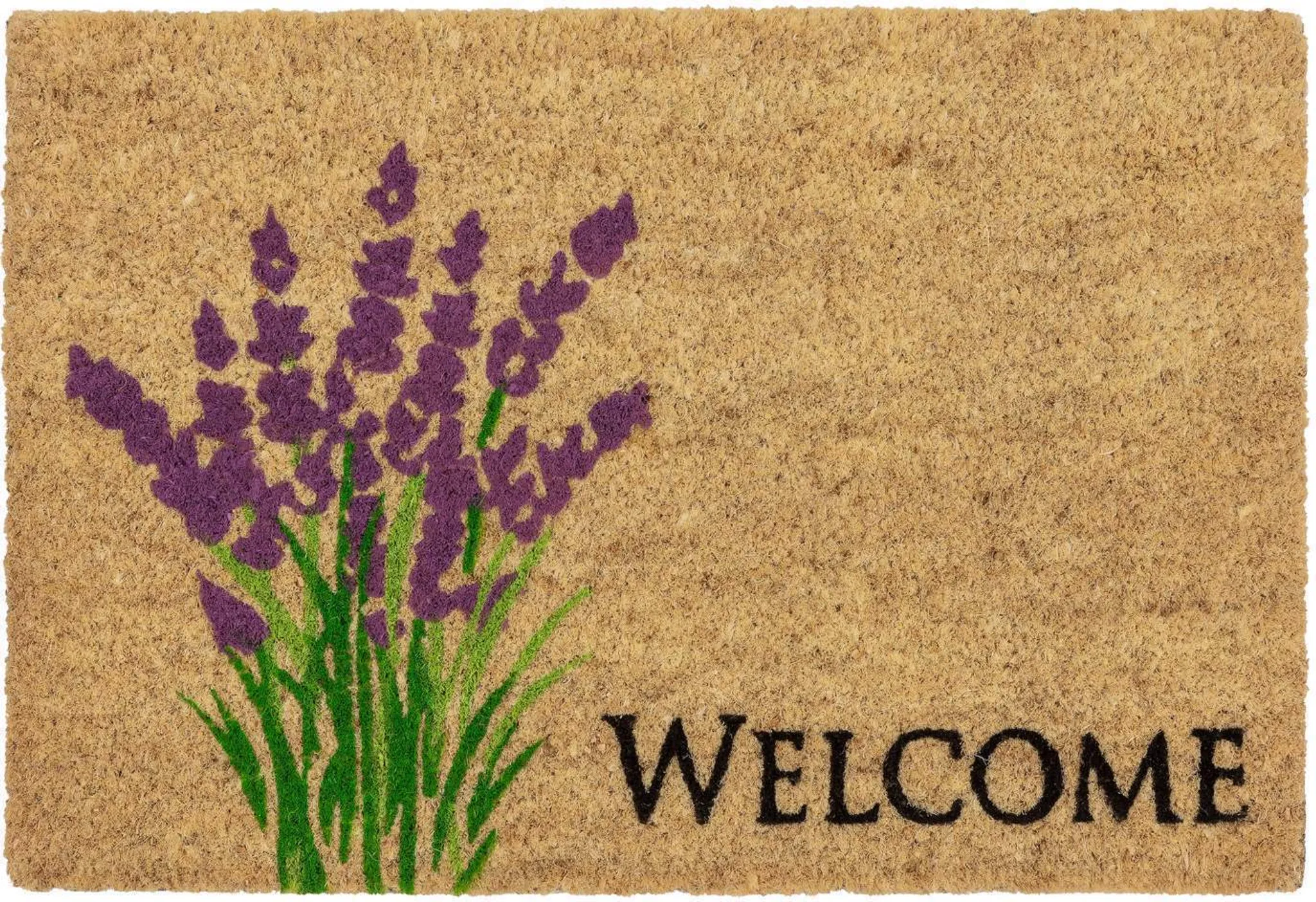 Relaxdays Zerbino In Fibra Di Cocco Con Pecora E Scritta Welcome - Tappetino Ingresso Antiscivolo 40x60 Cm, Blu
