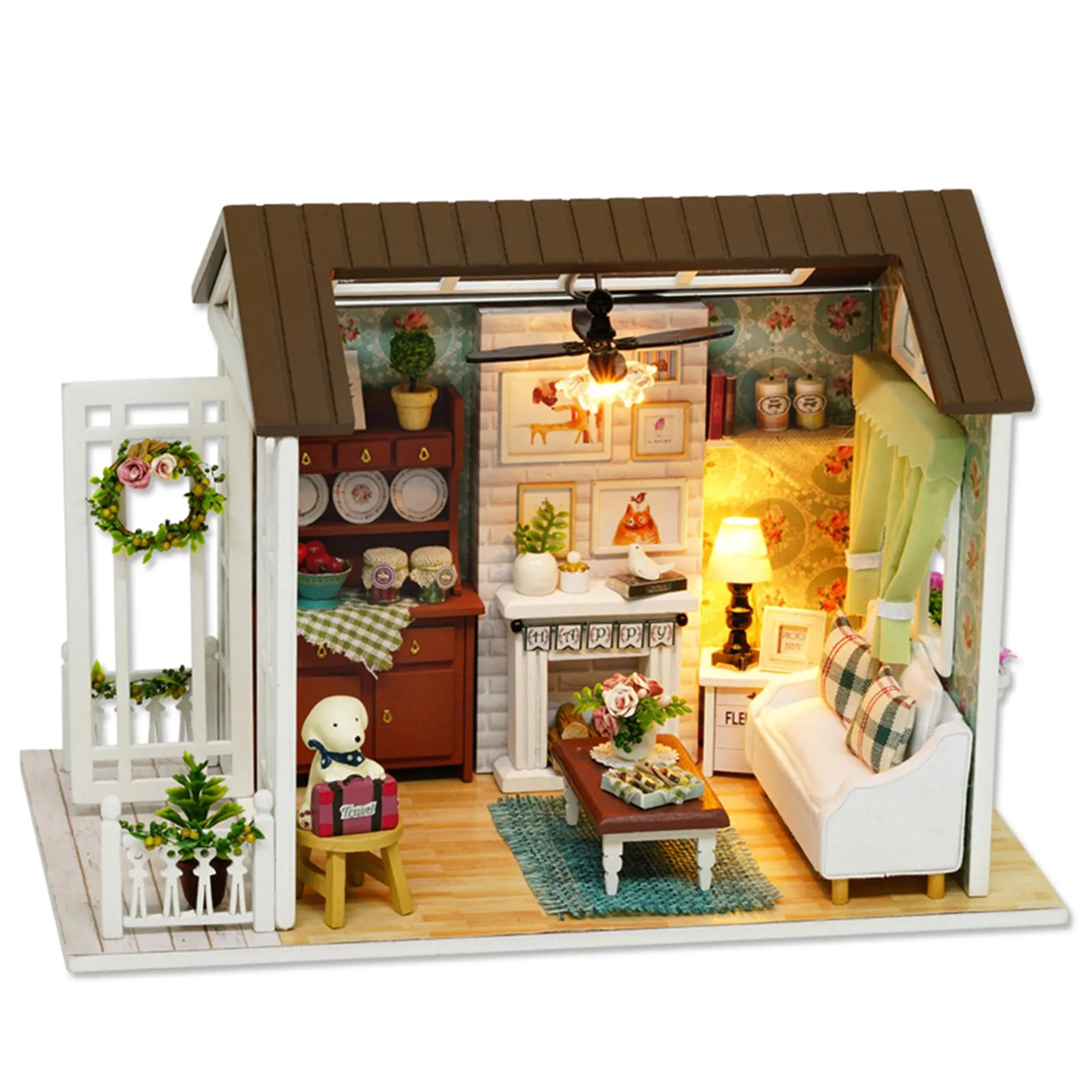 Poupée Miniature Céramique 1:12 Pour Maison De Poupée - Fille Avec Robe Et Chapeau - Accessoire Déco