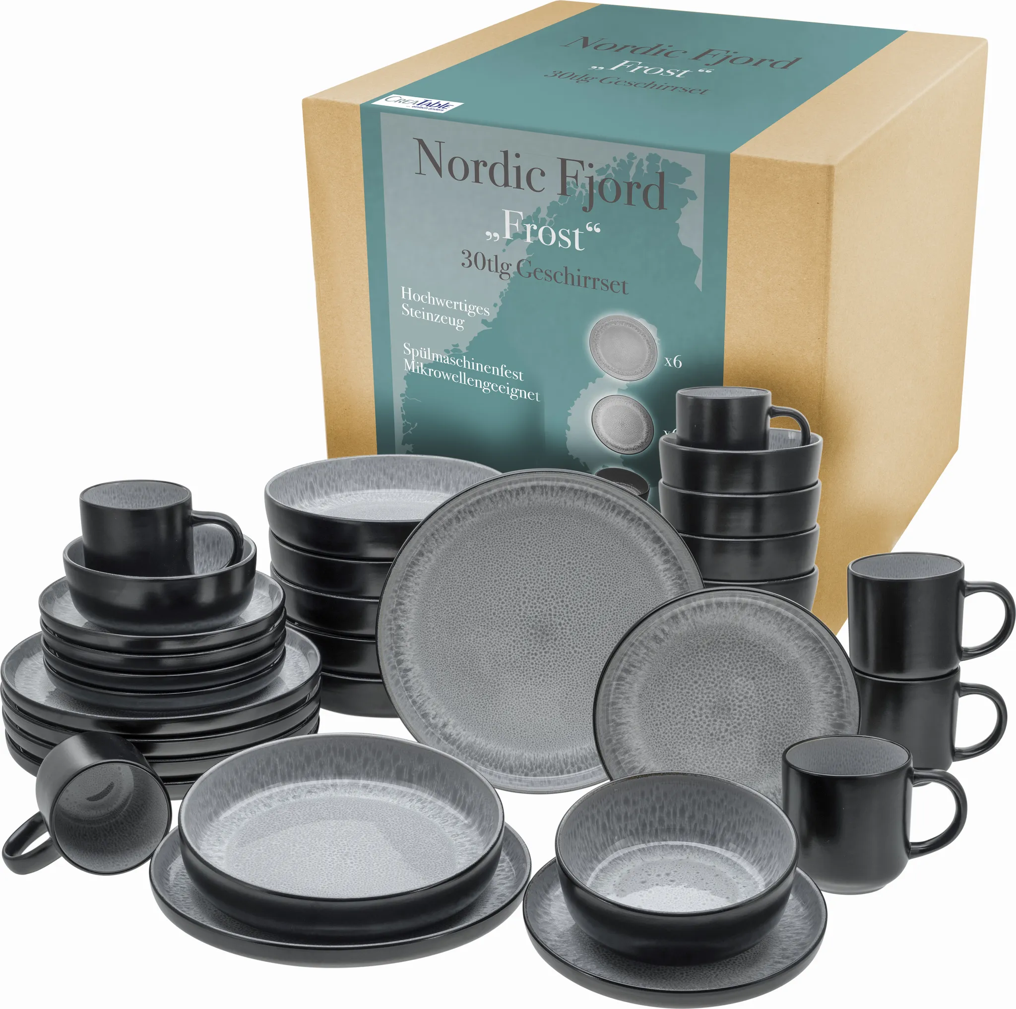 CreaTable, 21519, Nordic Fjord Frost, Kombiservice 30-tlg