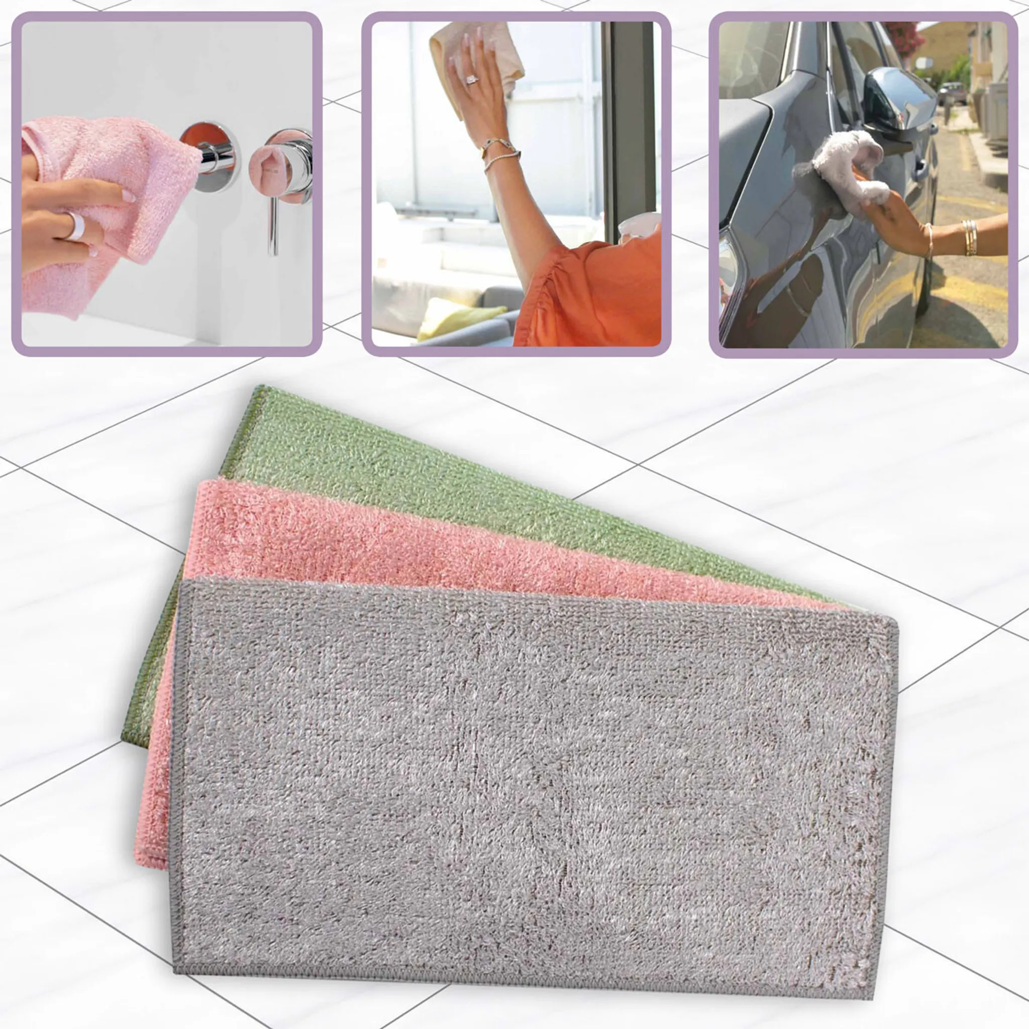 Bambusviskose Putztücher – 5 Stück, Super Saugstark, Für Küche, Bad & Auto, Alternative Zu Mikrofaser
