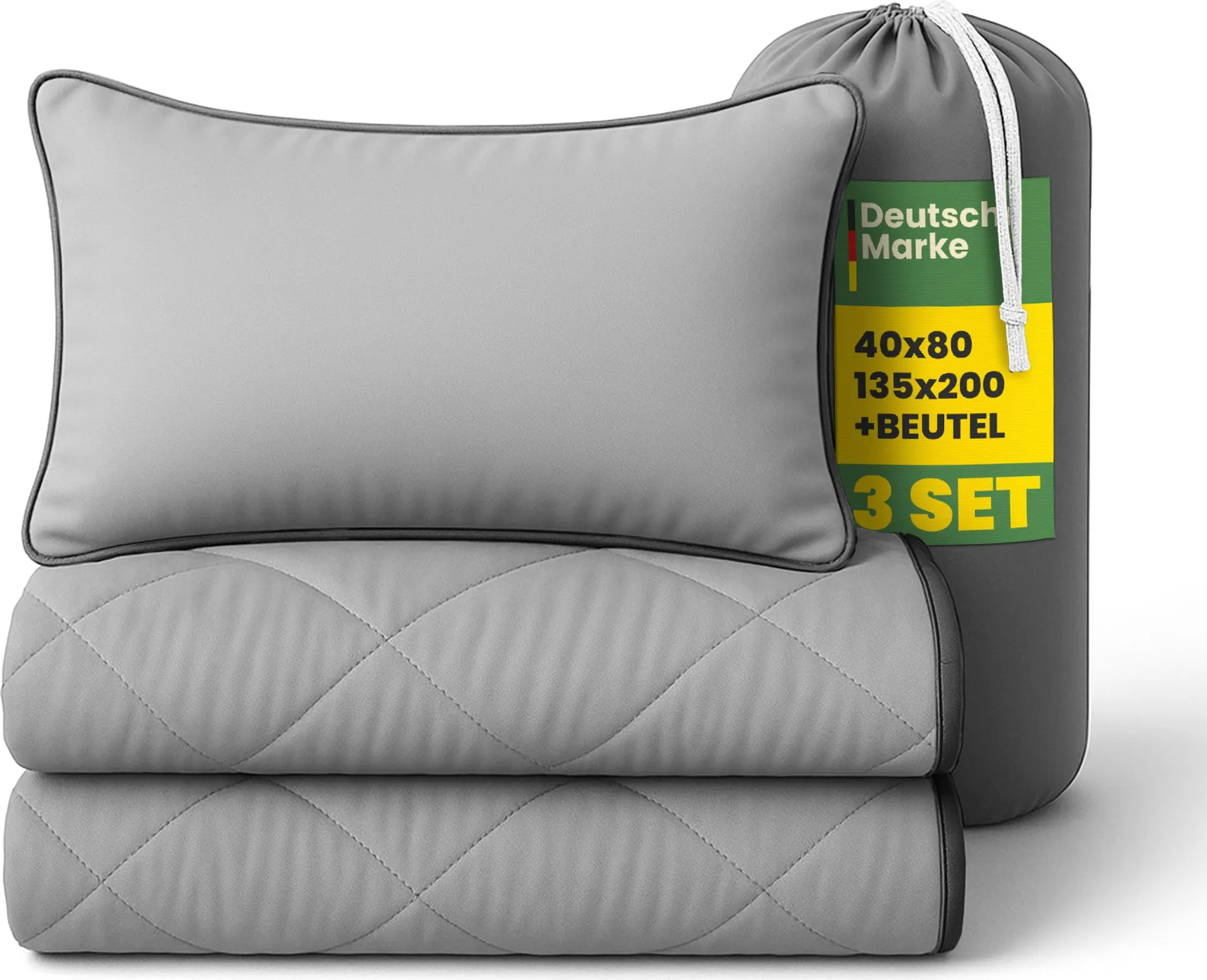 Sommer Reise Bettenset 2tlg (Decke & Kissen) inkl. Tasche