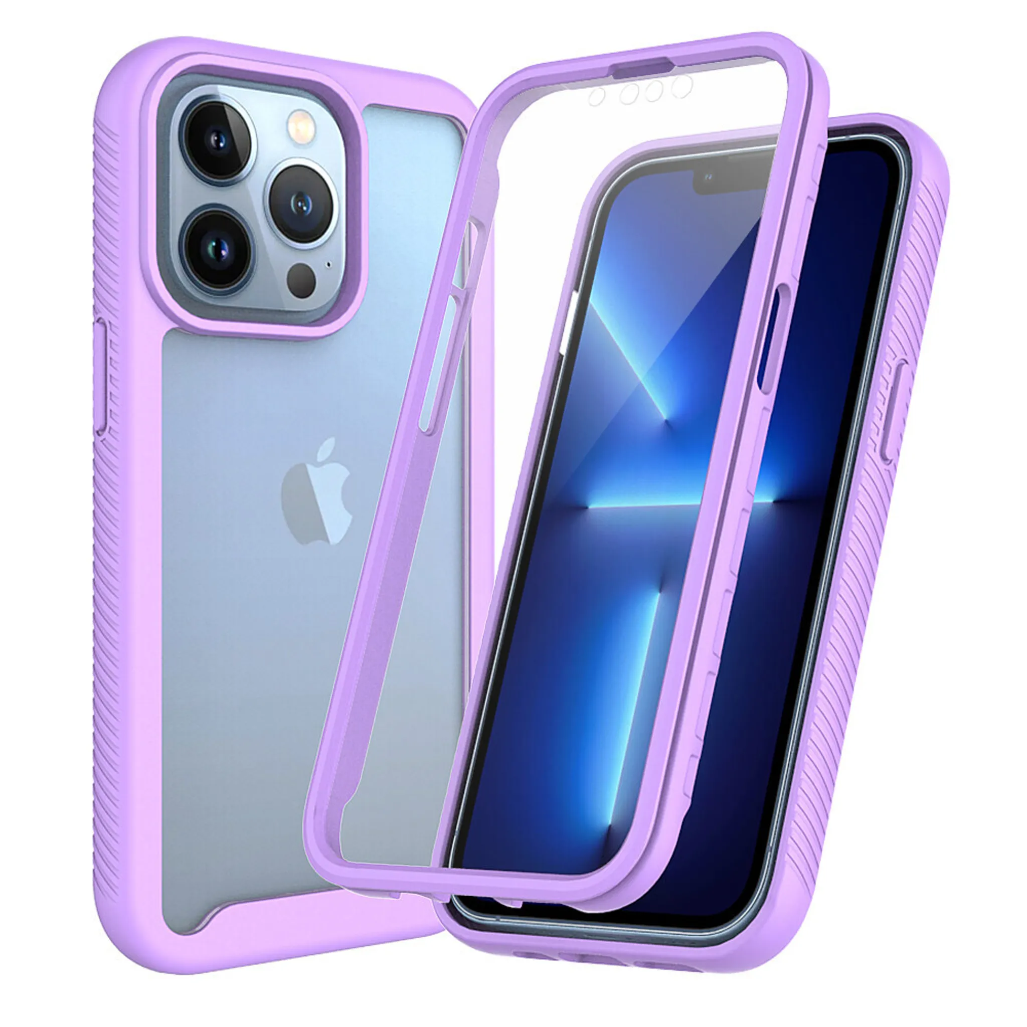 Custodia 360 Gradi Per IPhone Custodia Trasparente Antiurto Per IPhone 16 15 14 13 12 11 - Frontale E Posteriore Coperti, Design 360° Protettivo Cover IPhone 13 Trasparente