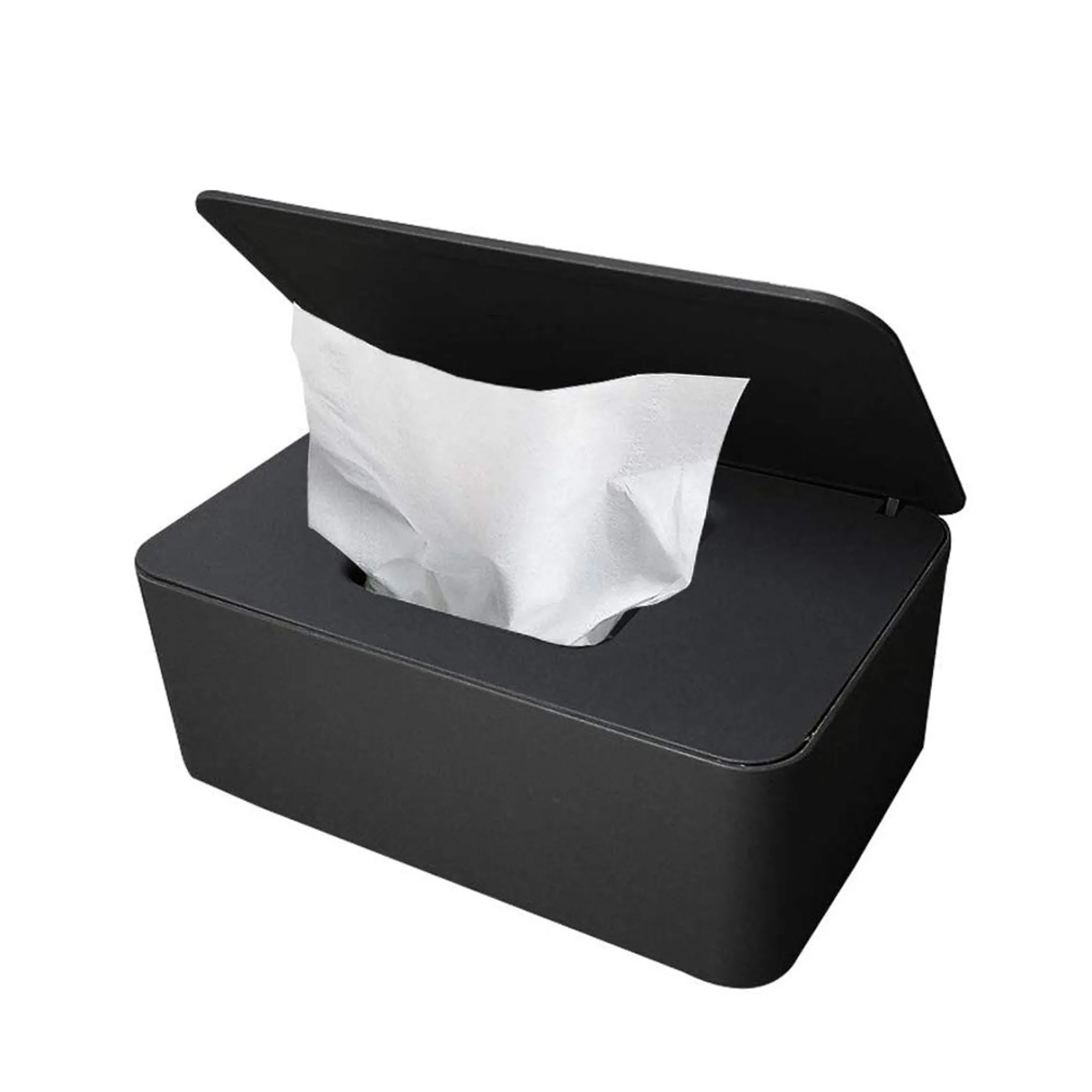 Toilettenpapier Box Tücherbox Spende Taschentuchbox mit Deckel Tissue Aufbewahrungskoffer Serviettenbox Schwarz Staubfrei Gewebe Aufbewahrung Box Feuchttücher Box Feuchttücher Spenderbox Baby 