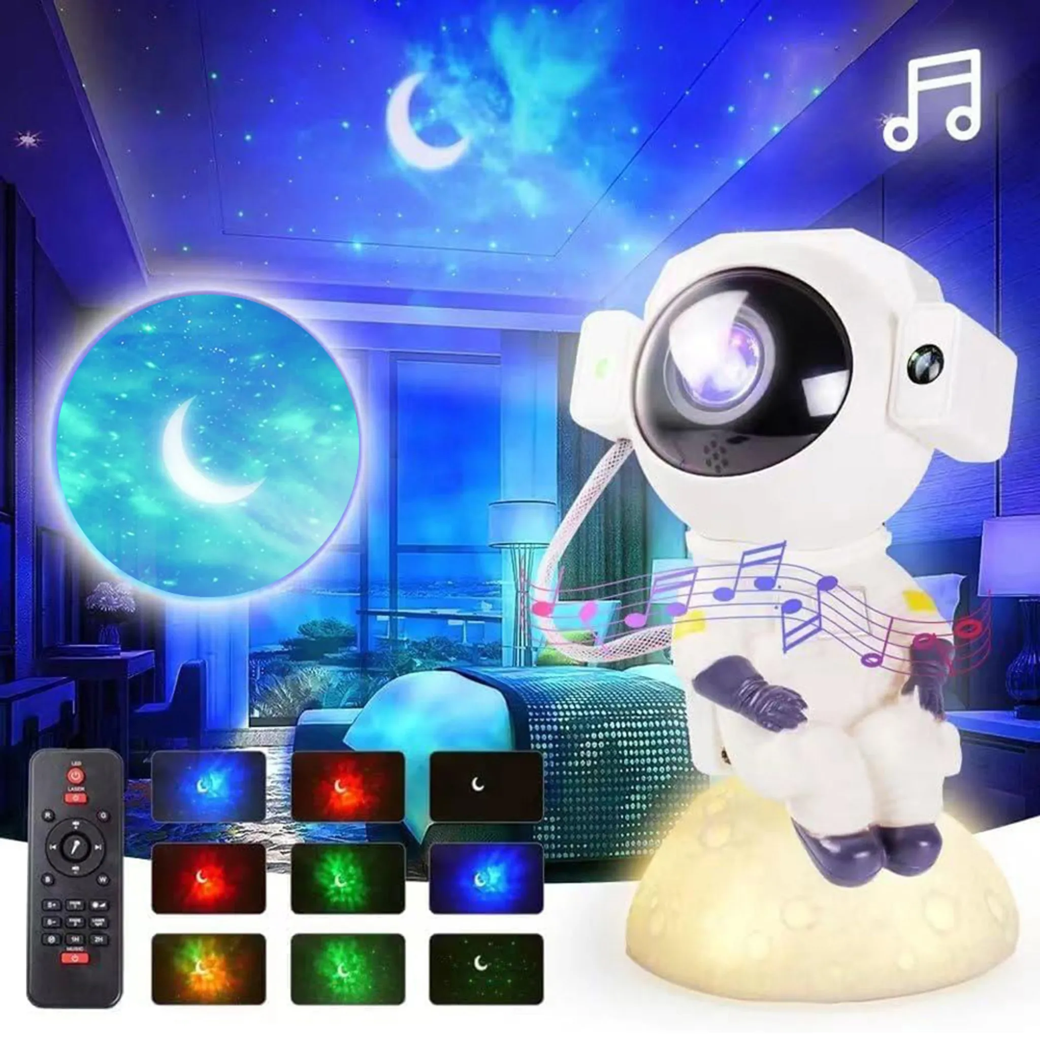 Kaufe LED Stern Projektor Nachtlicht Galaxy Starry Nacht Lampe Ozean Welle  Projektor Mit Musik Bluetooth Fernbedienung Für Kind