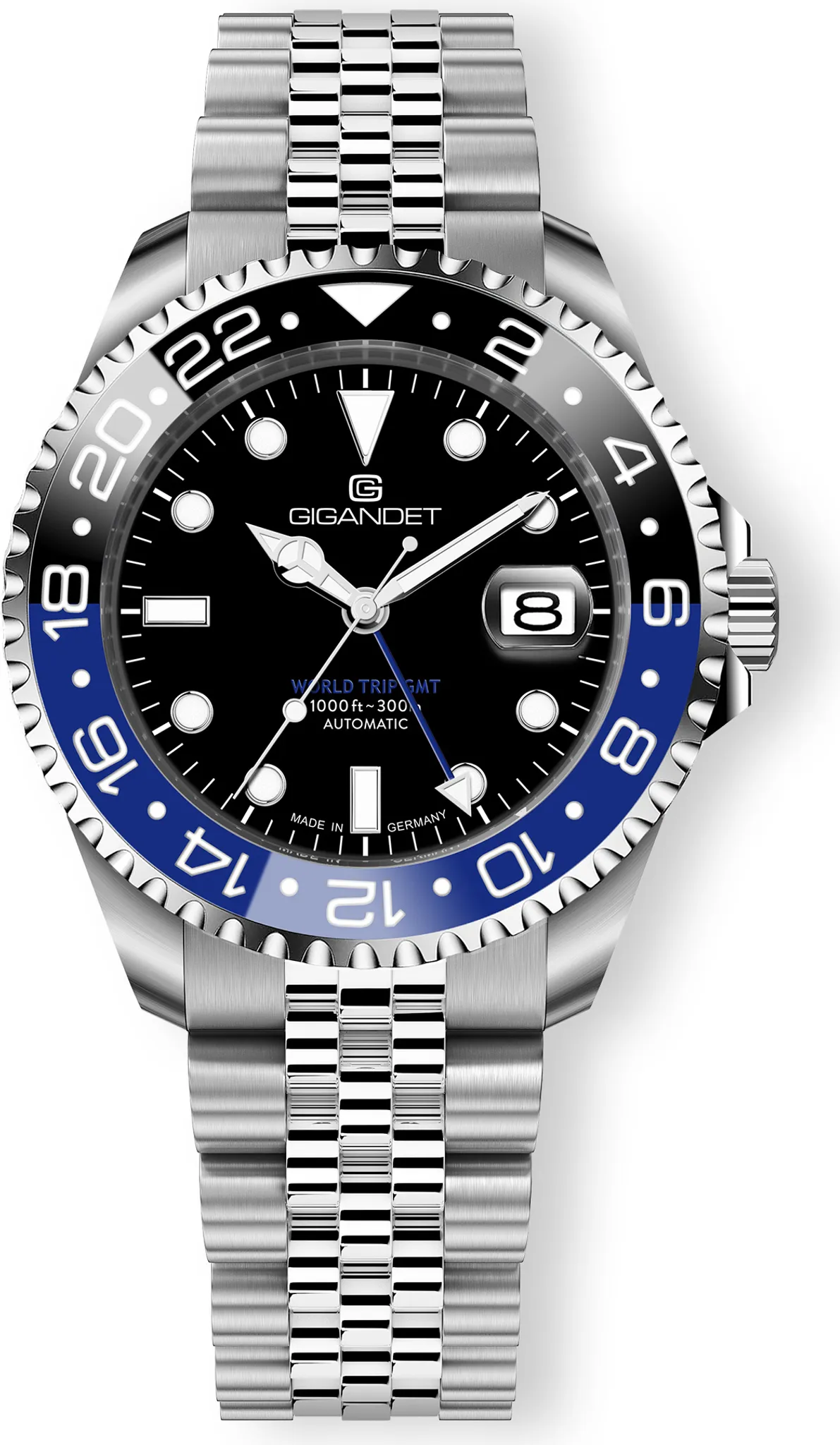 Gigandet Automatikuhr Edelstahl Saphirglas Silber Schwarz