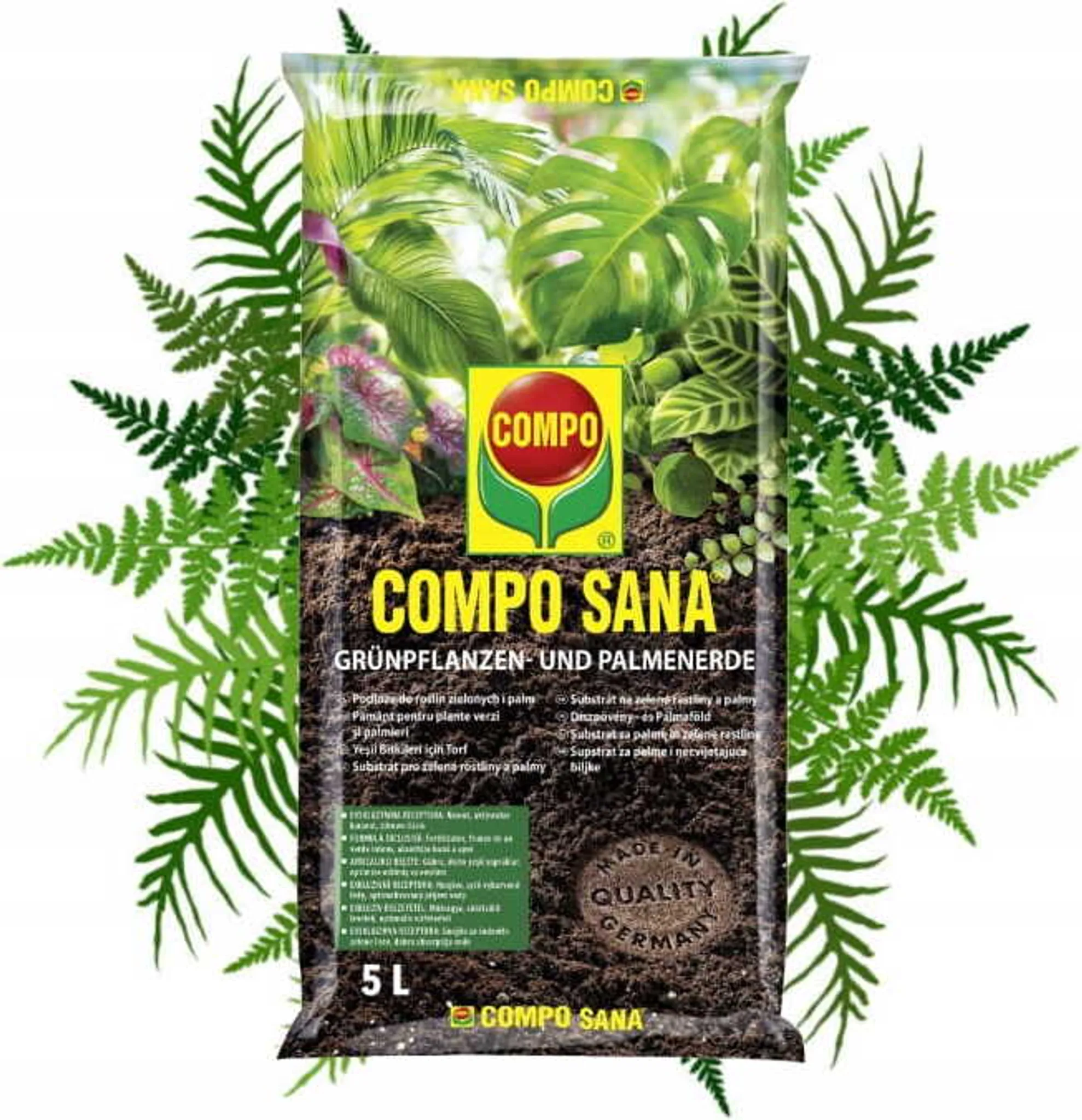 Compo Sana Substrat fr Grnpflanzen und Palmen 5L Gemisch