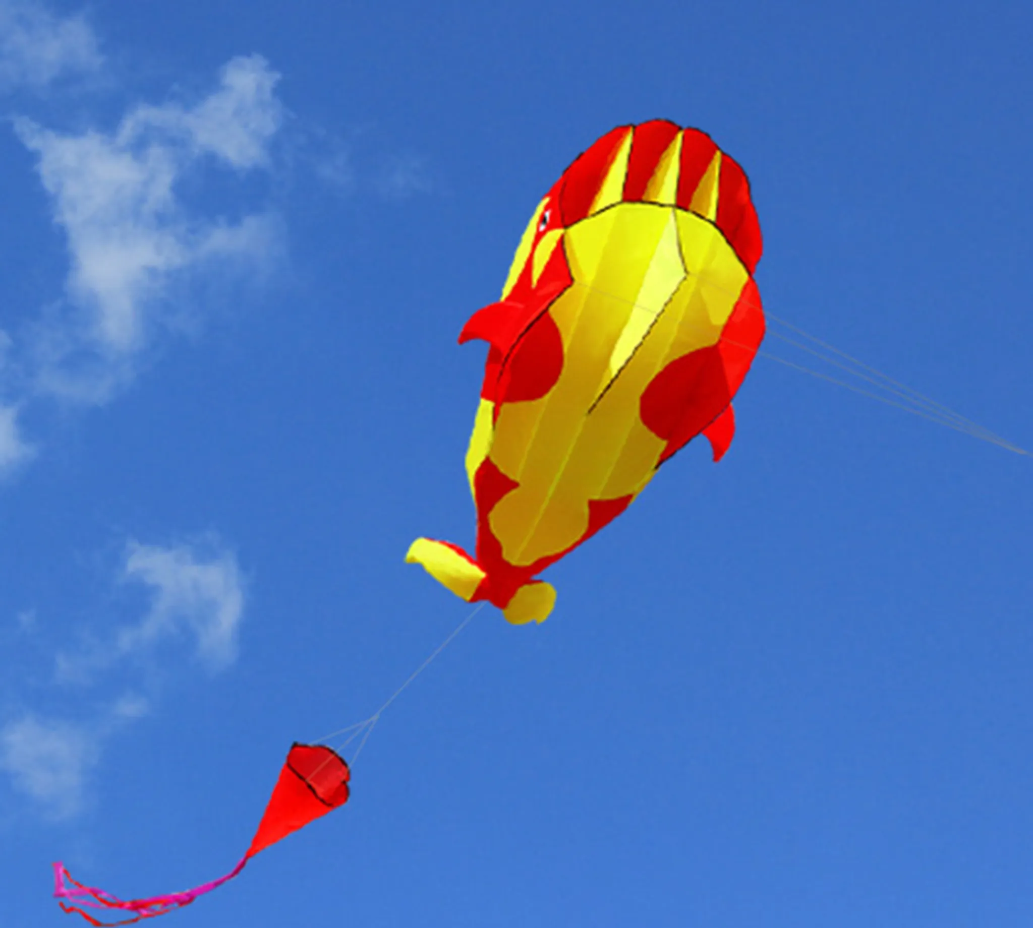 LIXADA Riesen-Drachen 3D Wal Design - Leichter Parafoil-Drachen Für Kinder & Erwachsene