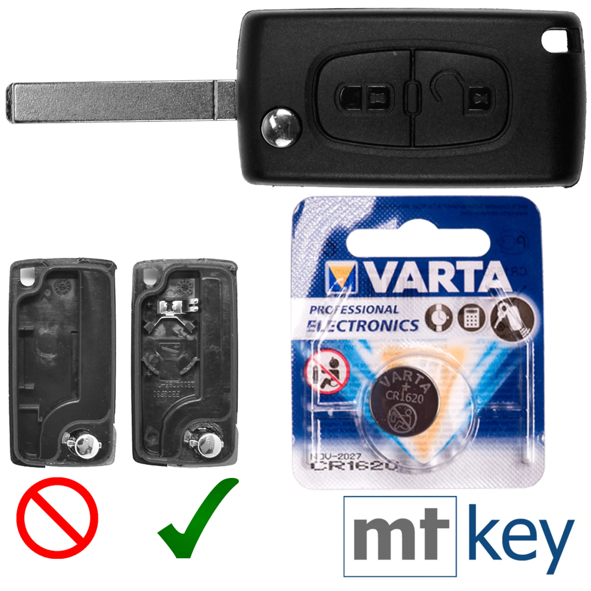 VW Schlüssel Batterie wechseln + Umbau auf R Logo und Notschlüssel