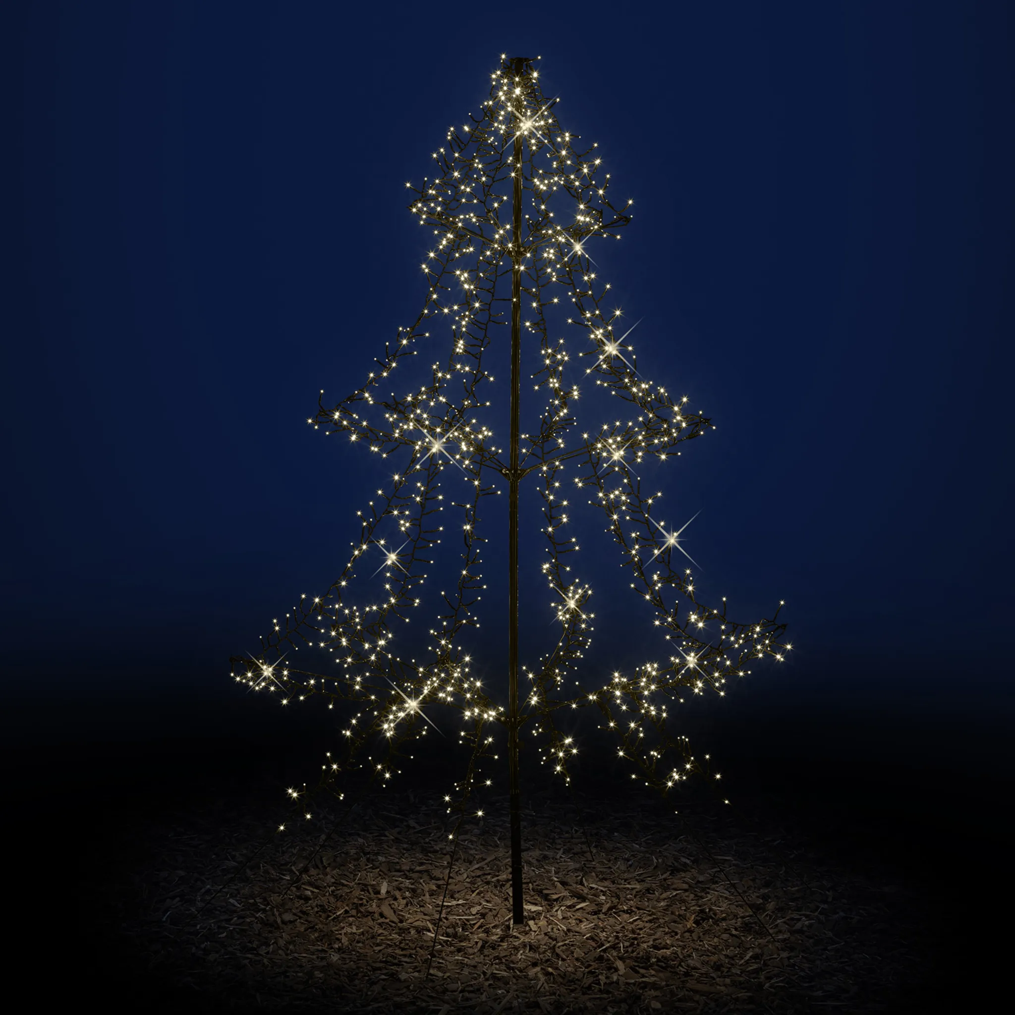 LED Lichterbaum schwarz mit 450 LEDs Timer Höhe 150 cm Innen und Außen, Weihnachtsdekoration, Dekoration, Wohnen