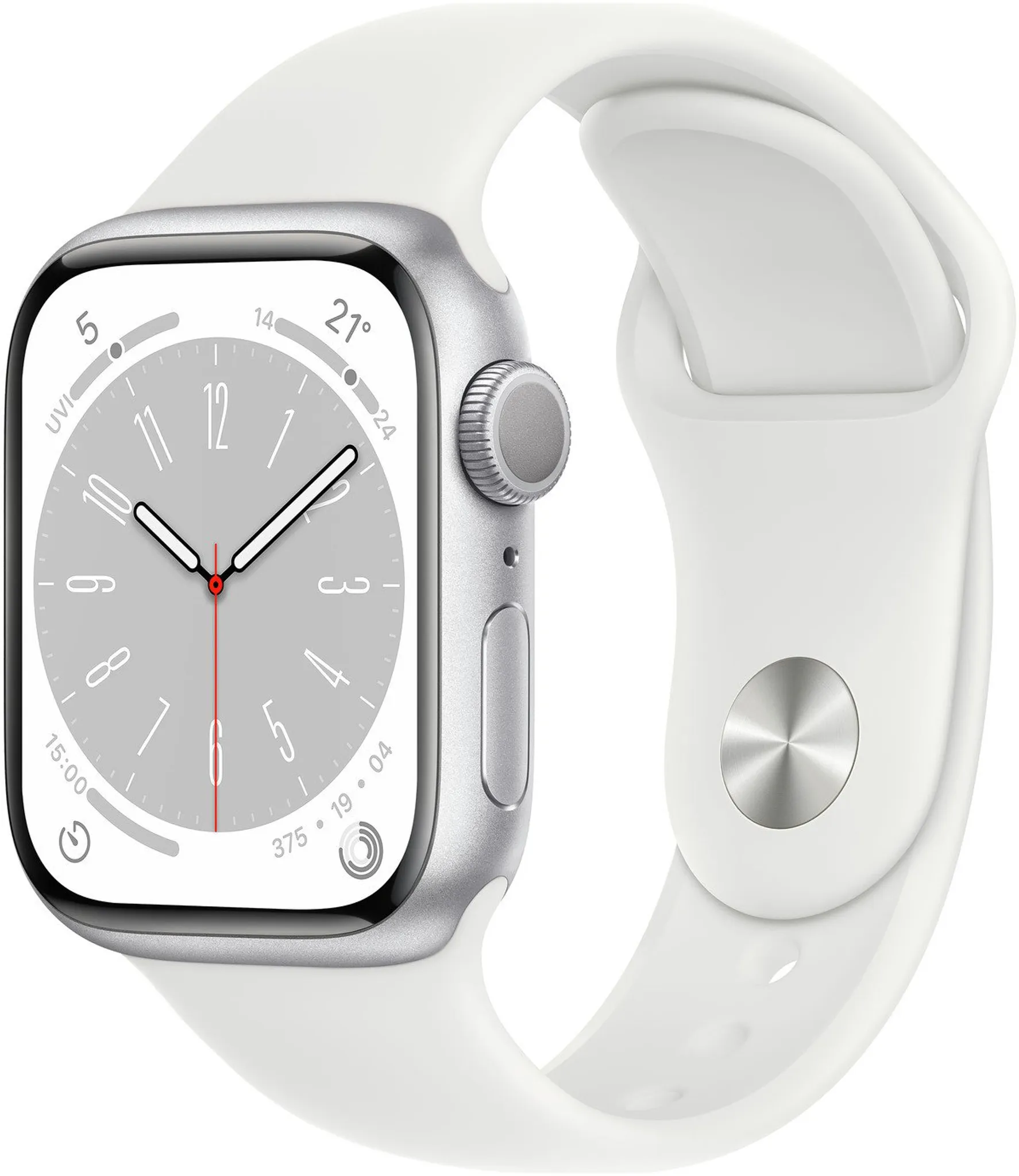 Apple Watch Series 8, 41 mm Silber Aluminium
