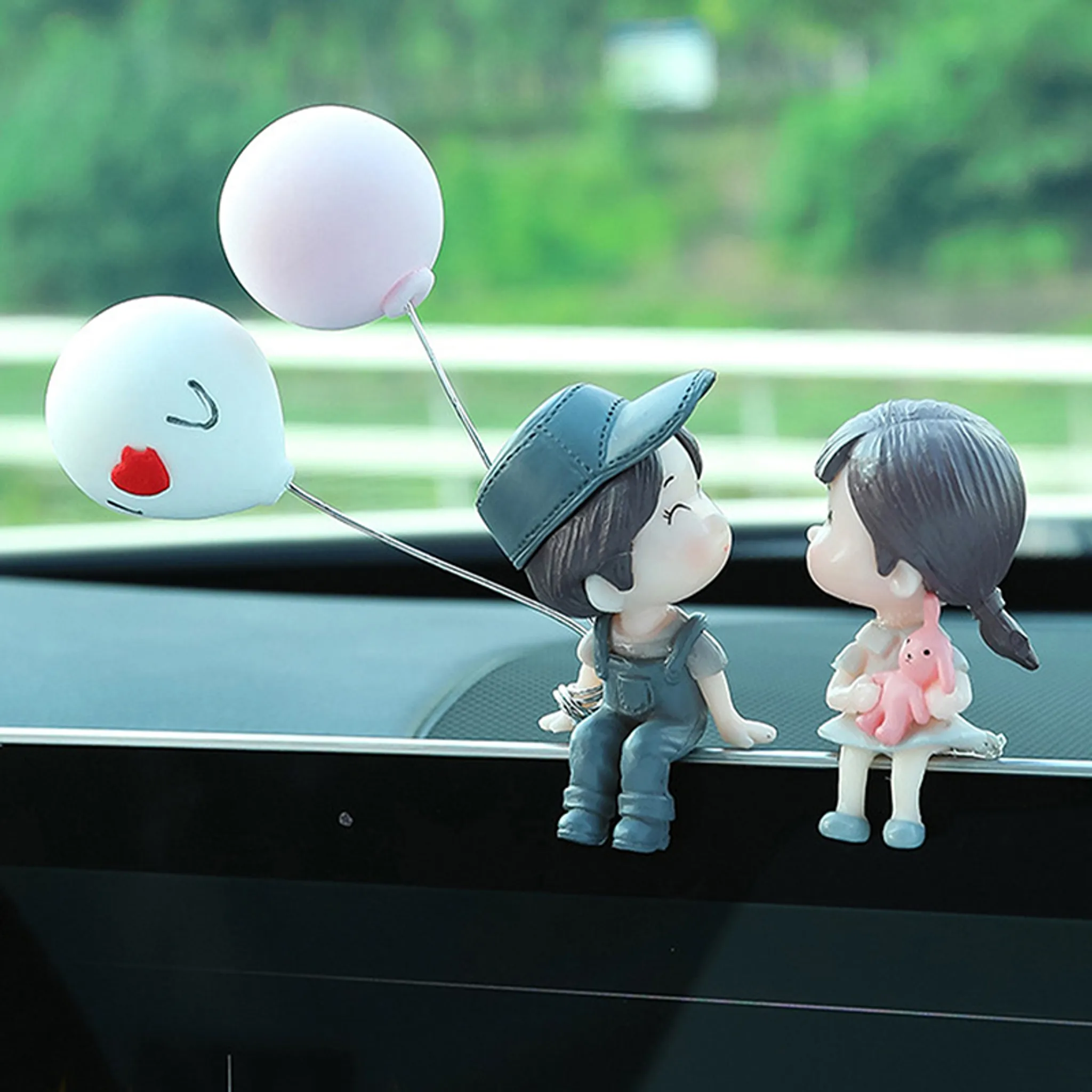 Auto Innen Dekoration Cartoon Hochzeit Auto Paare Action Figur Figuren  Ballon Ornament Auto Zubehör für Mädchen
