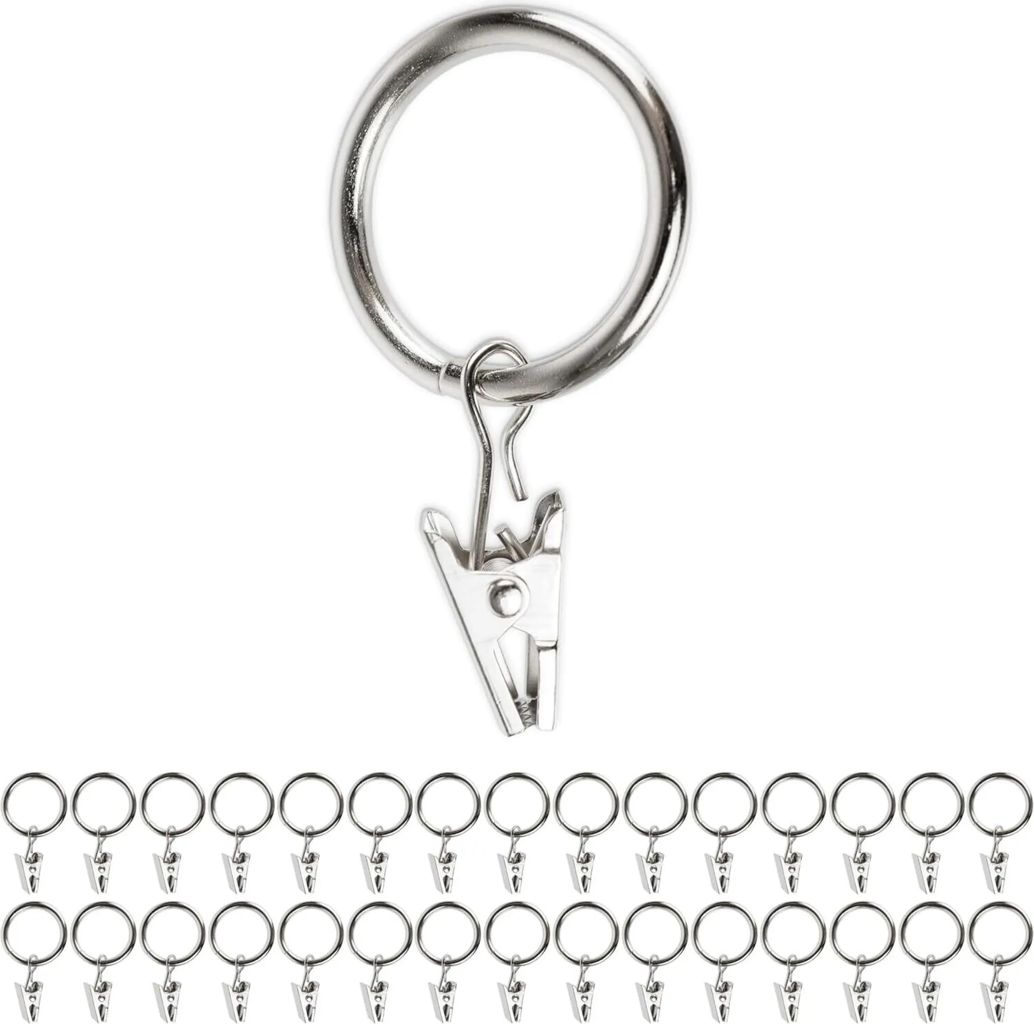 Gardinenklemmen Mit Ringen, 30 Pack, In Silber-Farben, 25