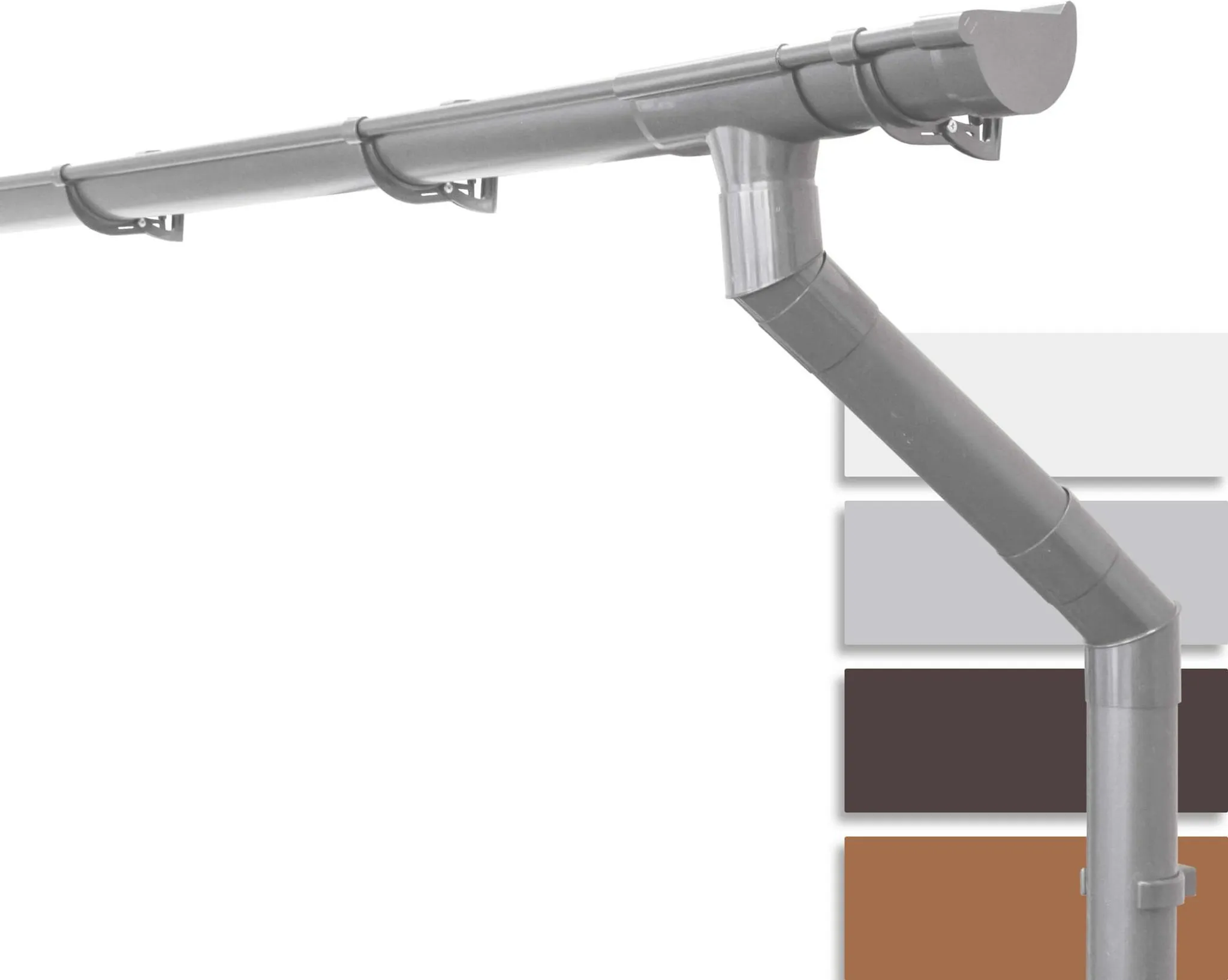 SMART Dachrinnen‑Set PVC, 25‑teilig – Für 4 M Dachlänge, System 75/63 Mm, Einfache Montage