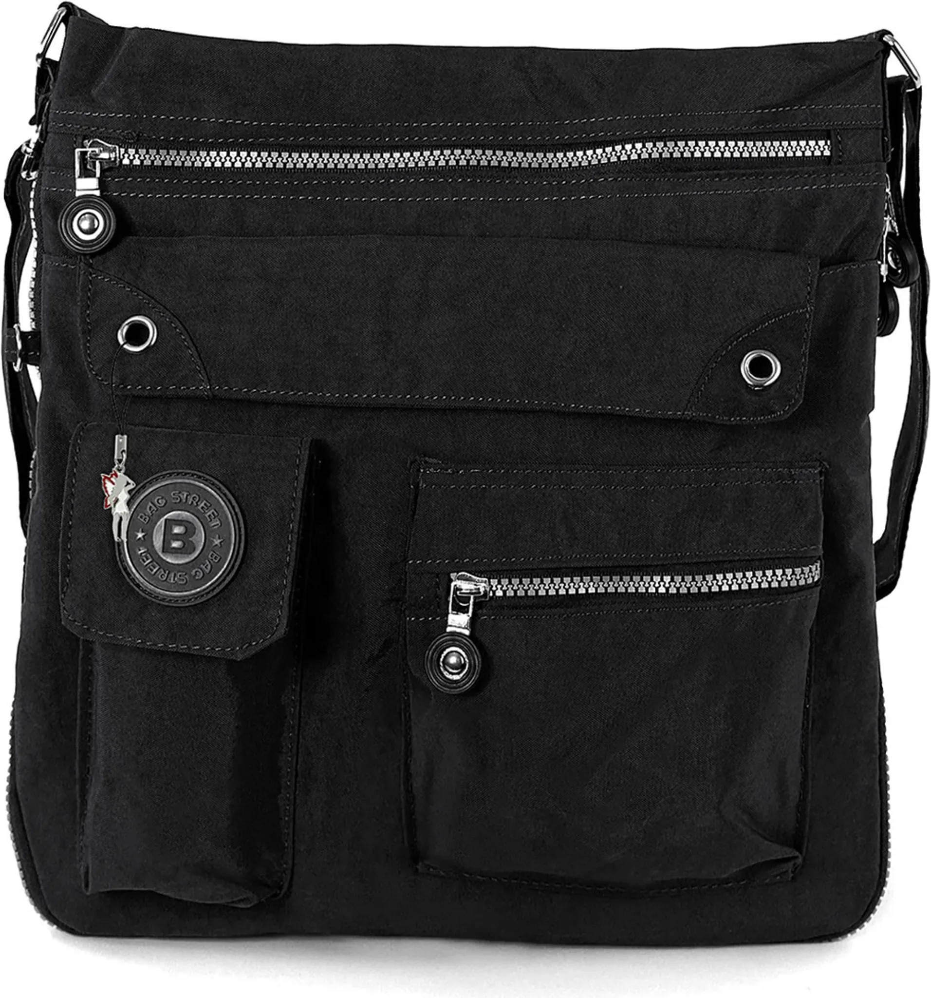 Bag Street Borsa A Mano Donna Borsa A Tracolla Borsa Nera Nylon - Foto 3