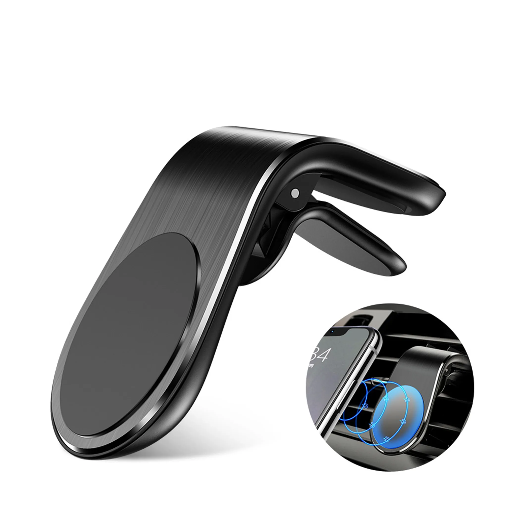 Accezz Handyhalterung für das Auto für das iPhone 13 - Universell -  Lüftungsgitter - Magnetisch - Schwarz