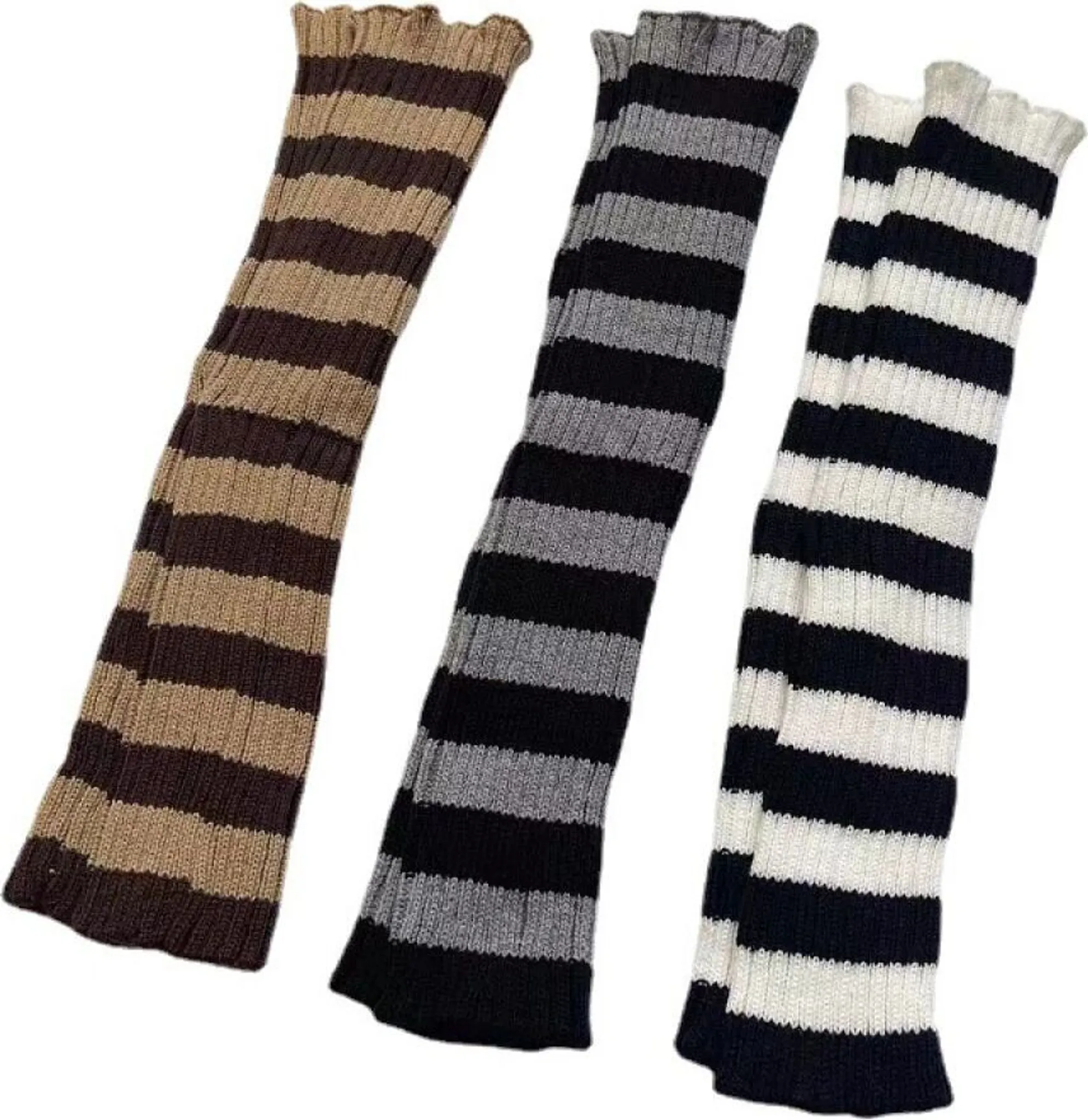 TININNA Damen Stulpen - Vintage Spitze Beinwärmer Aus Acryl Weiß