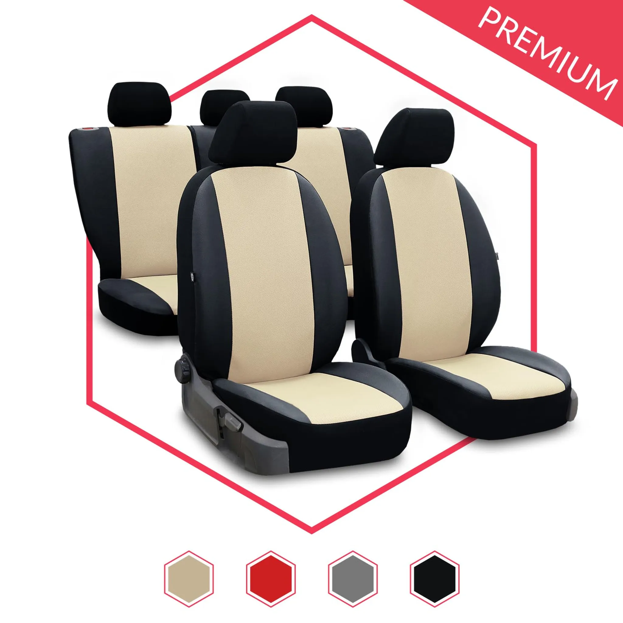 Saferide 2er Set Autositzbezüge PKW universal | Auto Sitzbezüge Polyester  Gelb für Airbag geeignet | für Vordersitze | 1+1 Autositze vorne