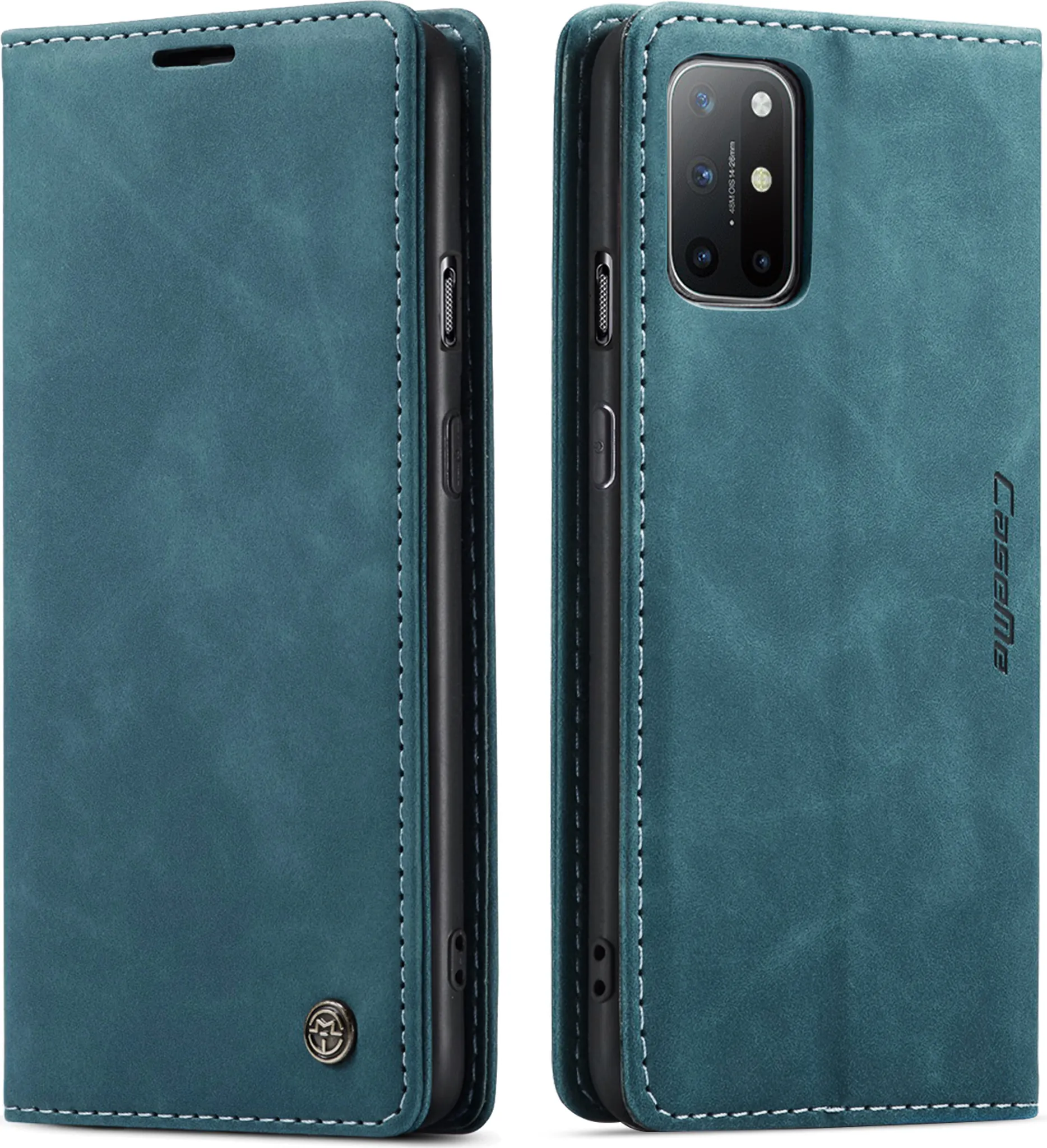 Custodia A Libro Con Portafoglio Per OnePlus 8T, In Pelle PU Rossa, Chiusura Magnetica, Funzione Stand E Slot Per Carte - 4