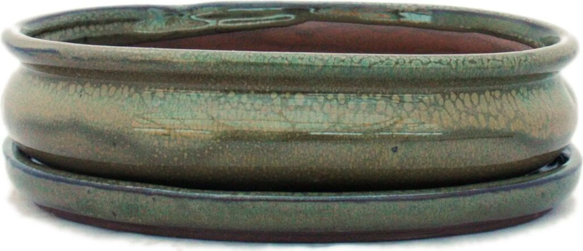 Bol Bonsaï Avec Soucoupe Taille 1 - Bleu - Carré - Modèle G13 - L 12cm B 9 5cm H 4 5 Cm