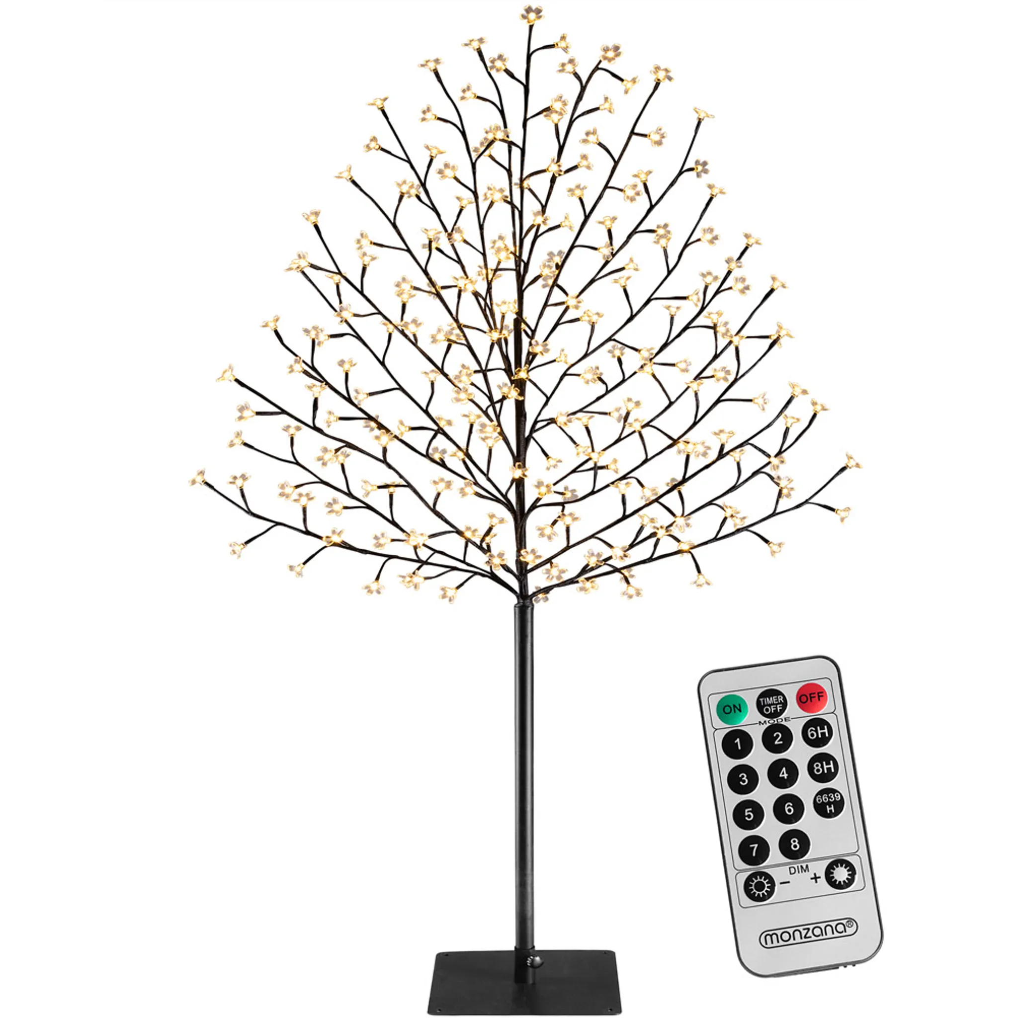 Monzana Kirschblütenbaum LED mit Fernbedienung Timer Dimmer Innen Außen  Künstlich Groß Deko Weihnachten Weihnachtsdeko Leuchtbaum Lichterbaum ,  Model:M1