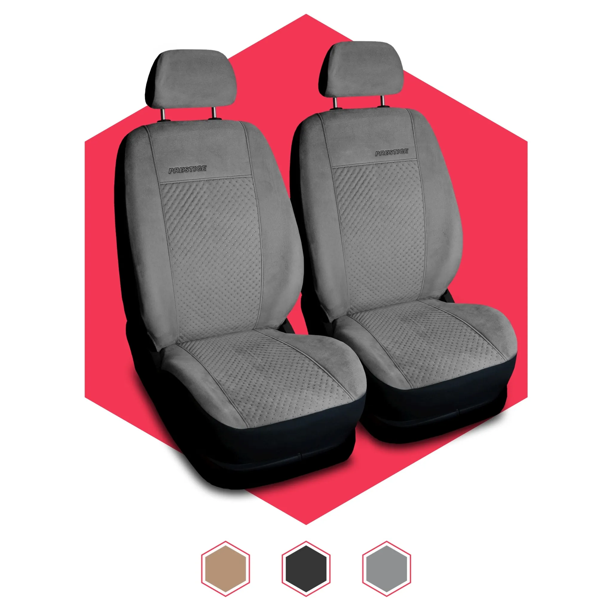 AUDEW Autositzbezug, 2-tlg., Universal Elegant Auto Sitzbezug Sitzschoner  Set Vorne Kunstleder