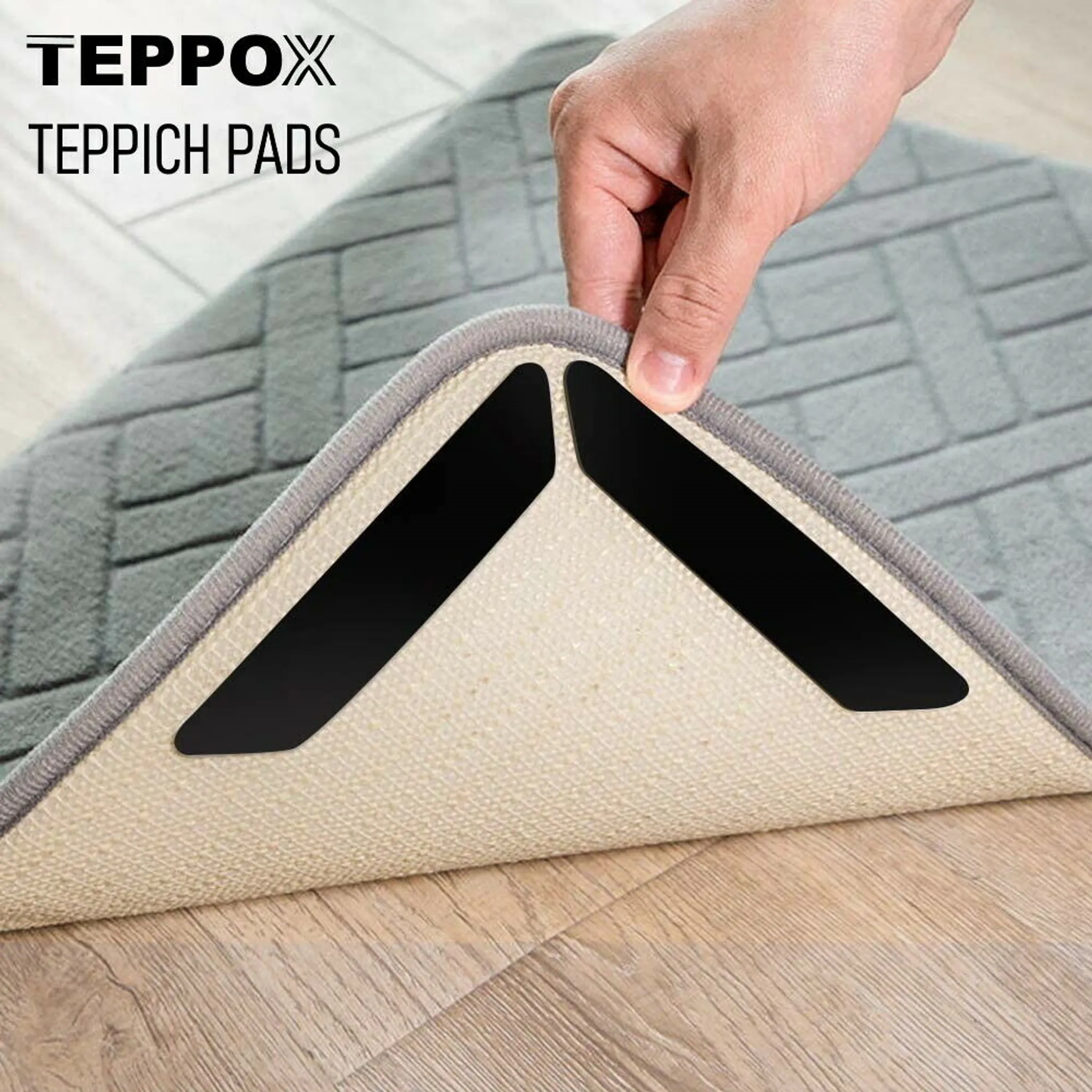 TEPPOX Teppichstopper Anti-Rutsch Aufkleber Stopper Pads