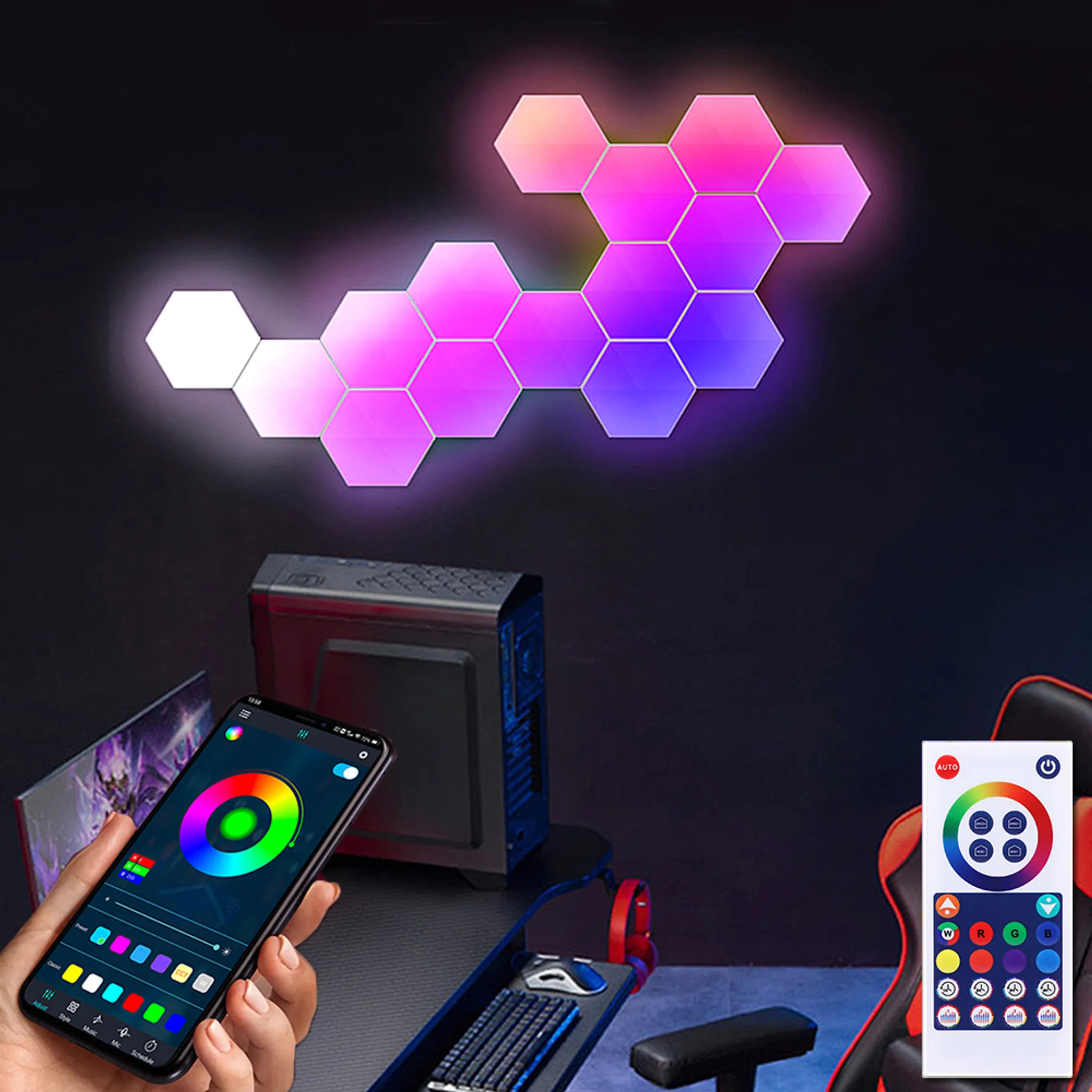 Namofactur LED Dekolicht Lampe 'Gamer' Zocker RGB Deko Licht Wandlampe, LED  fest integriert, RGB Farbwechsel, Wanddeko Gamer, USB Leuchte mit  Fernbedienung