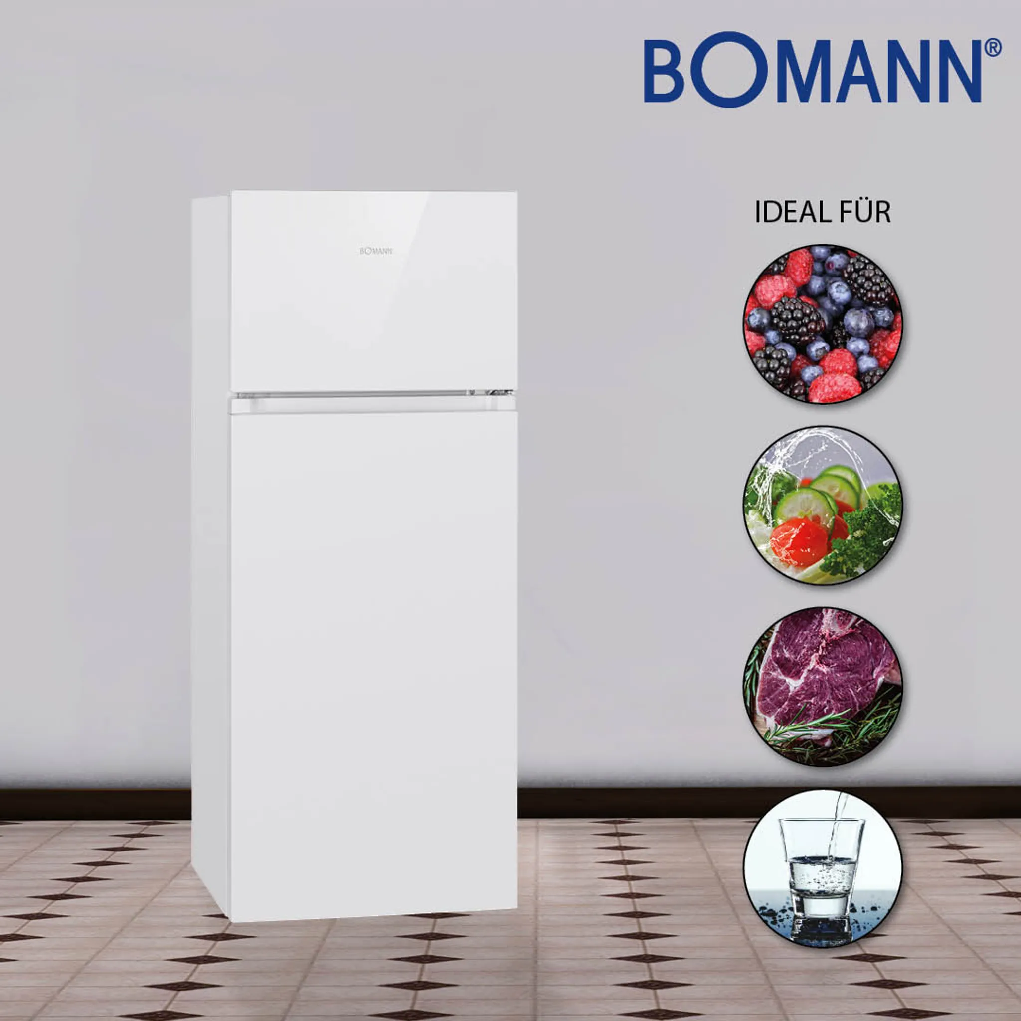 Bomann DT Doppeltür-Kühlschrank weiß 7318.1