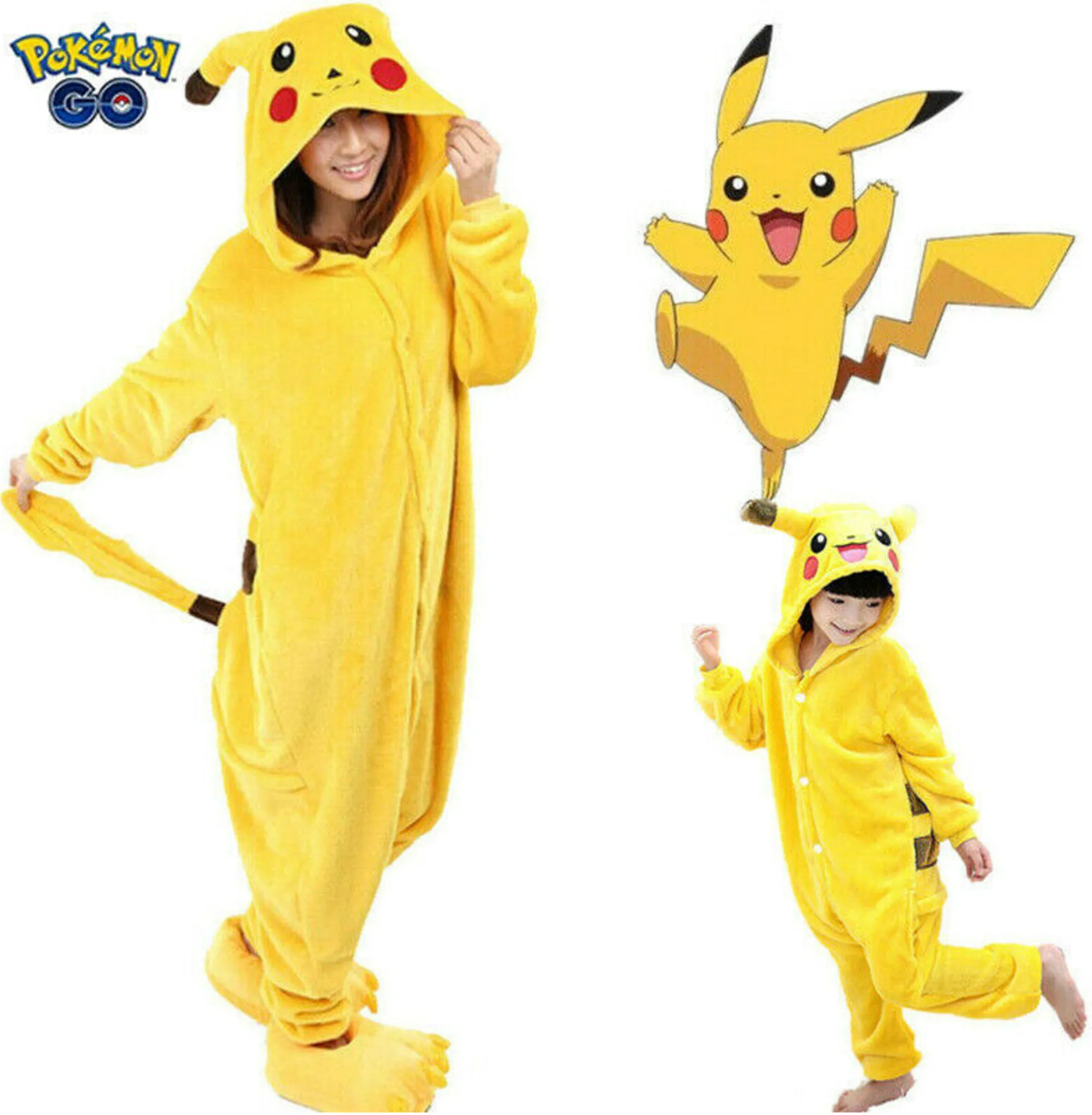 Kinder Pokémon Tier Pyjama Uni-Kostüm Pikachu