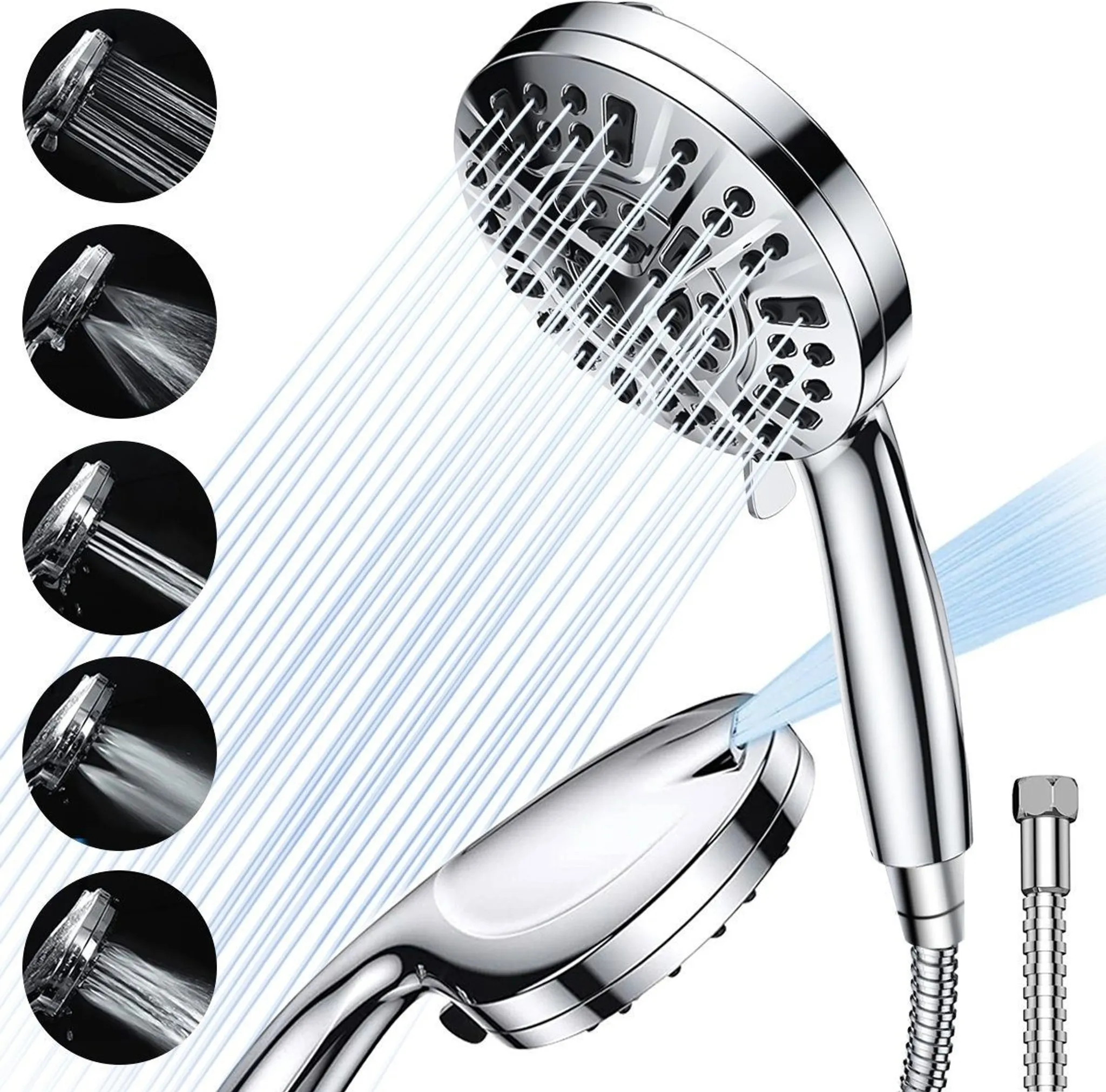Duschset Mit 3-funktion Handbrause & Schlauch – Wassersparend, 0-0,6 MPa
