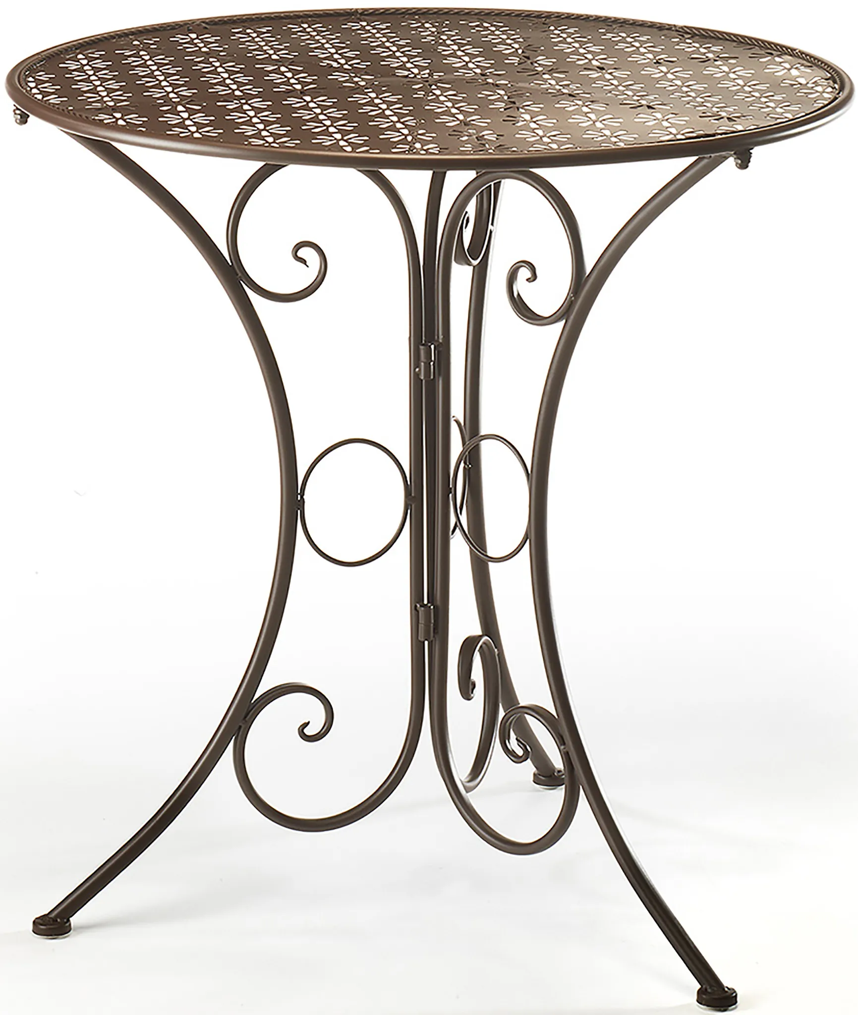 60cm Tisch aus Metall braun Gartentisch