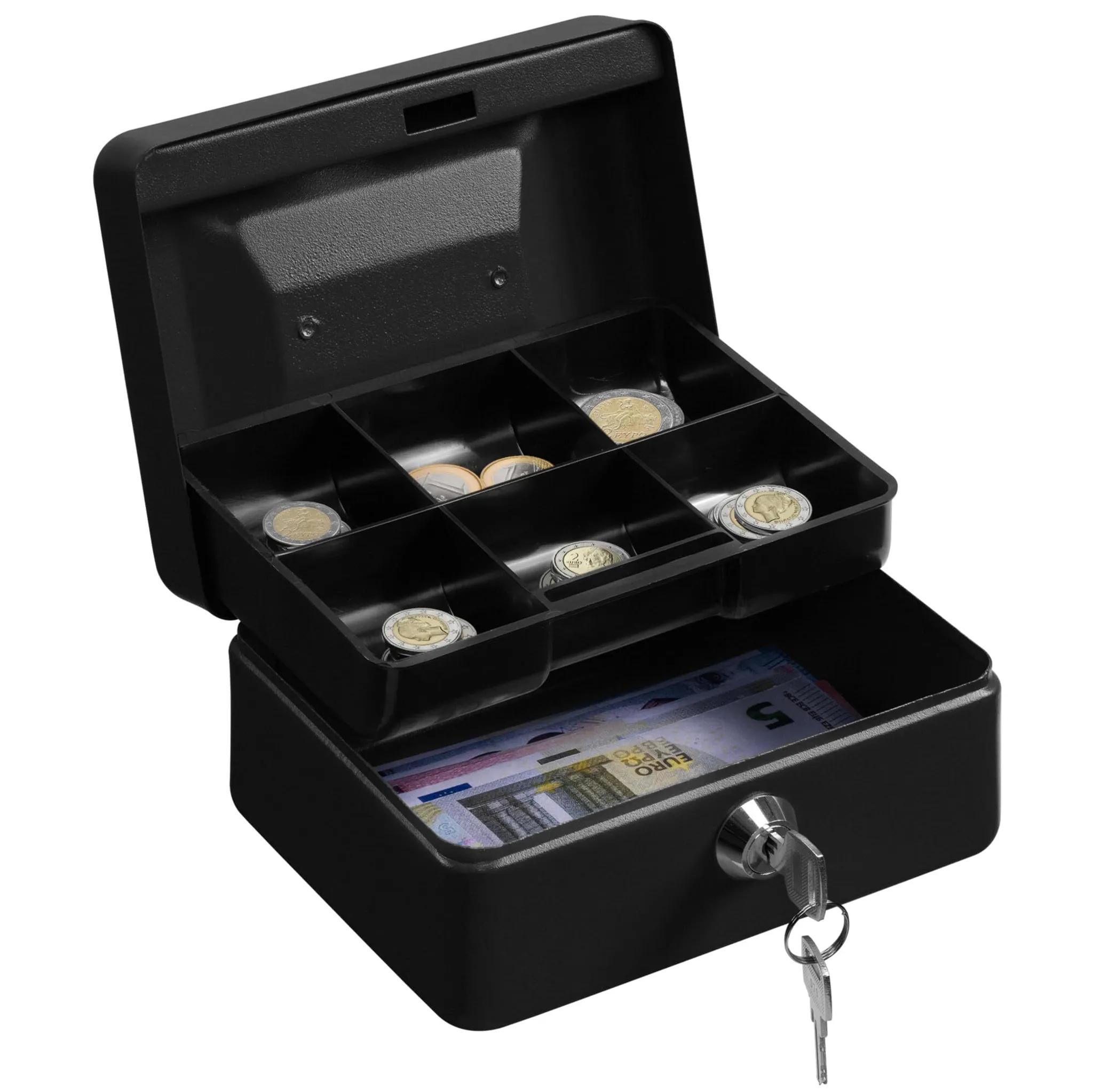 ACROPAQ Geldkassette abschließbar - Kasse mit Münzzählbrett, Groß 24 x 30 x  9 cm - Abschließbare Box, Geldkasse, Geldkoffer geeignet für